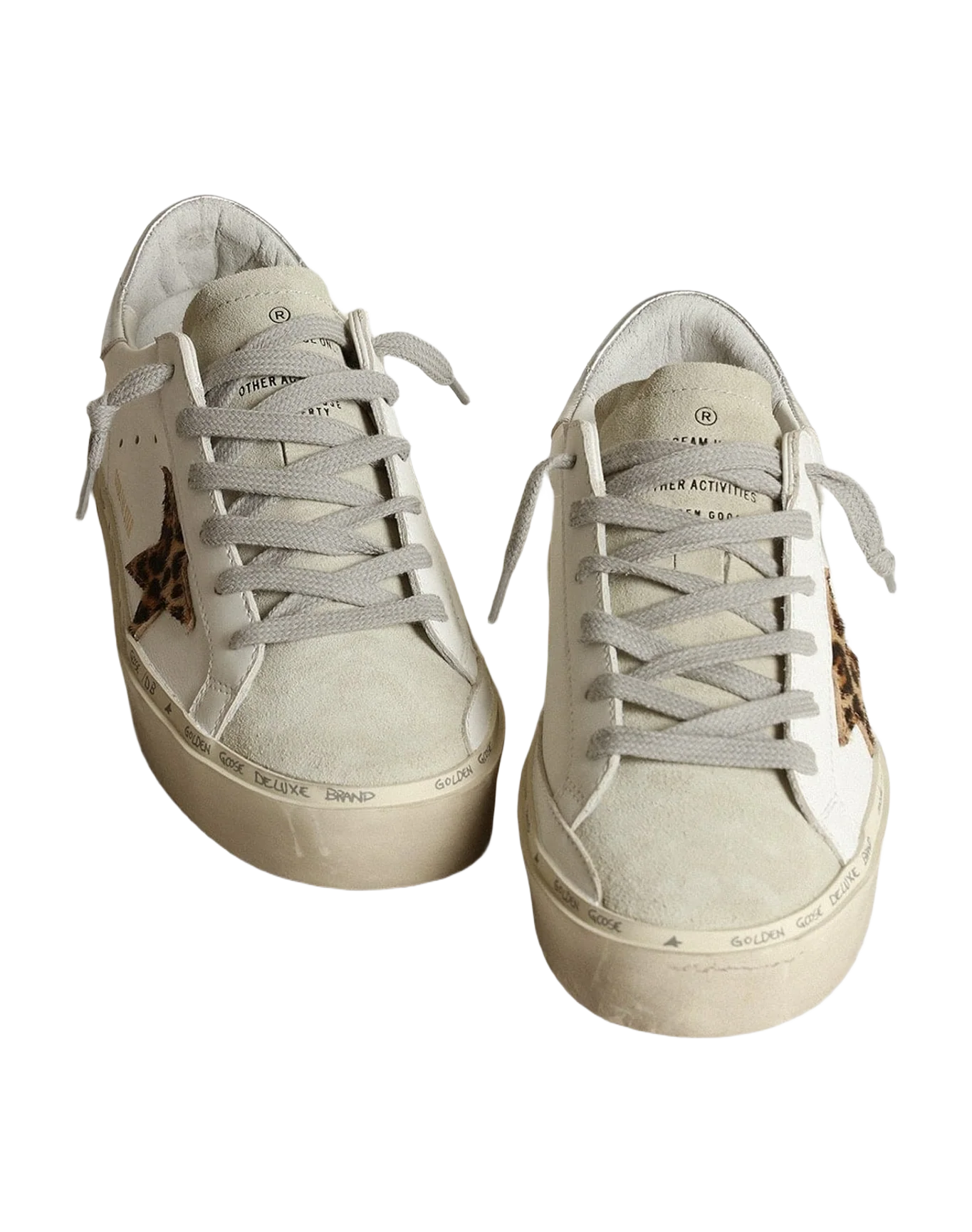 Women | Hi Star with Star Leopard Print Pony Skin & Heel | White x Ice x Beige Brown Leo x Silver (V2) - Image 3