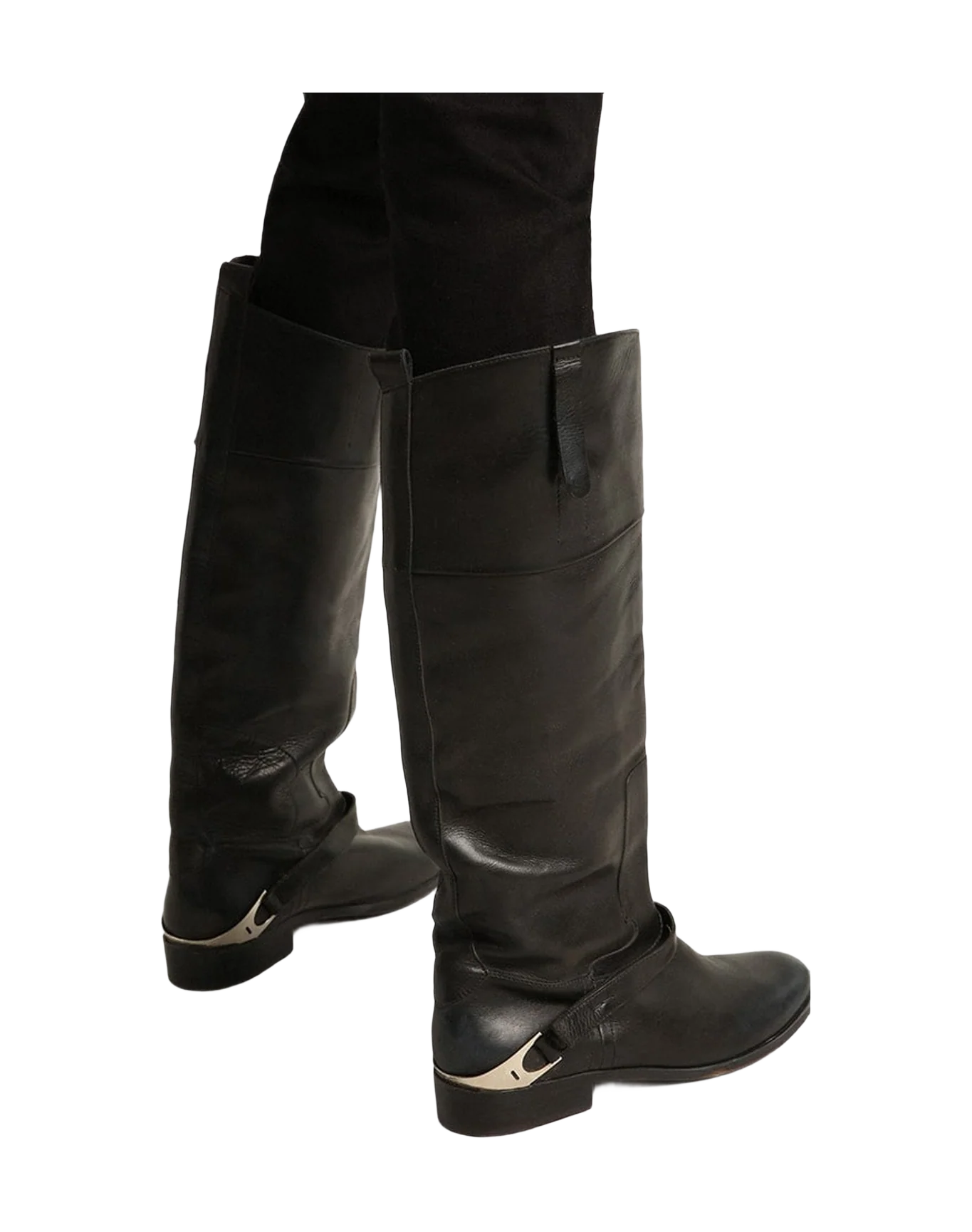 Women | Leather Boots with Clamp On The Heel | Black (V1) - Image 3