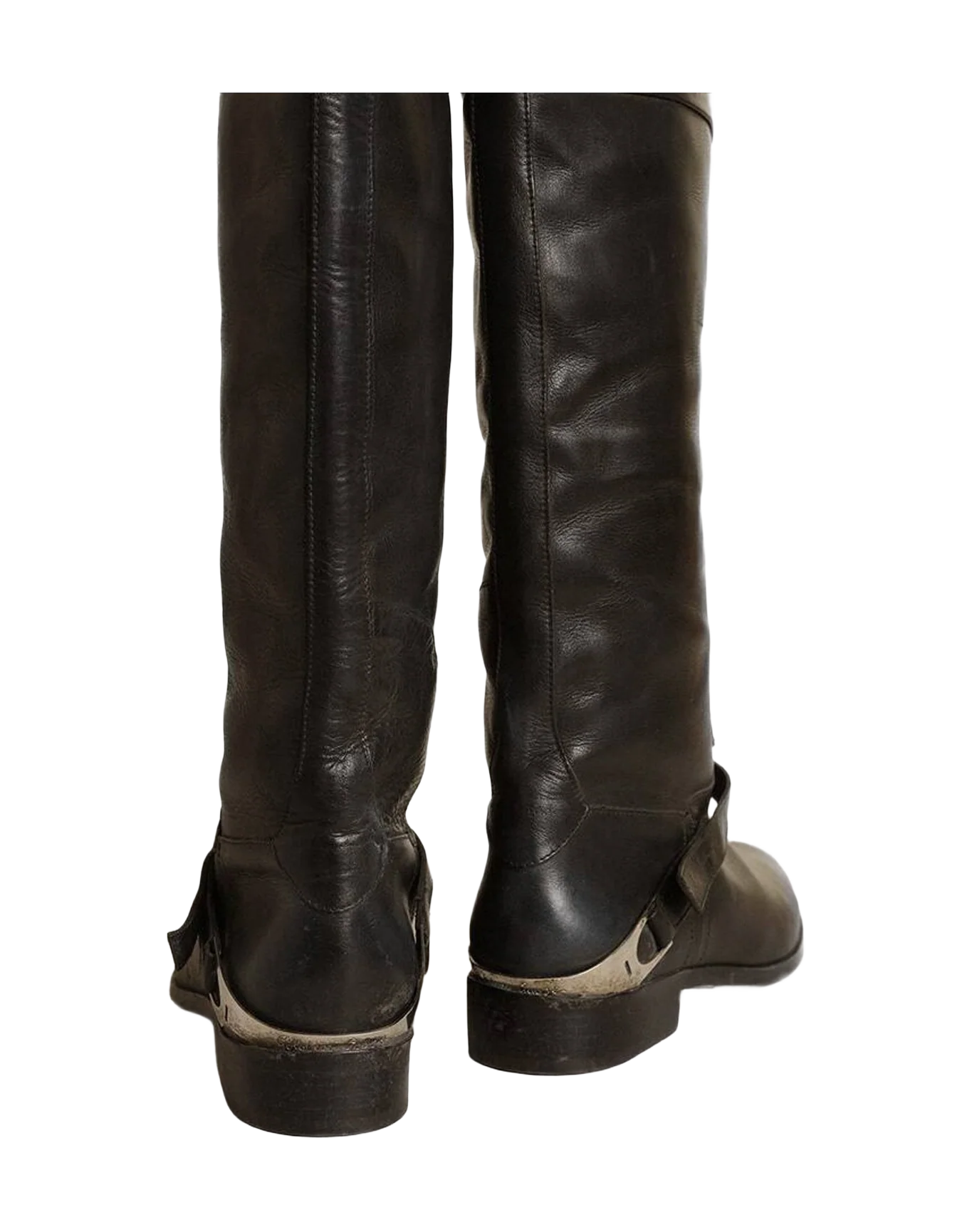 Women | Leather Boots with Clamp On The Heel | Black (V1) - Image 5