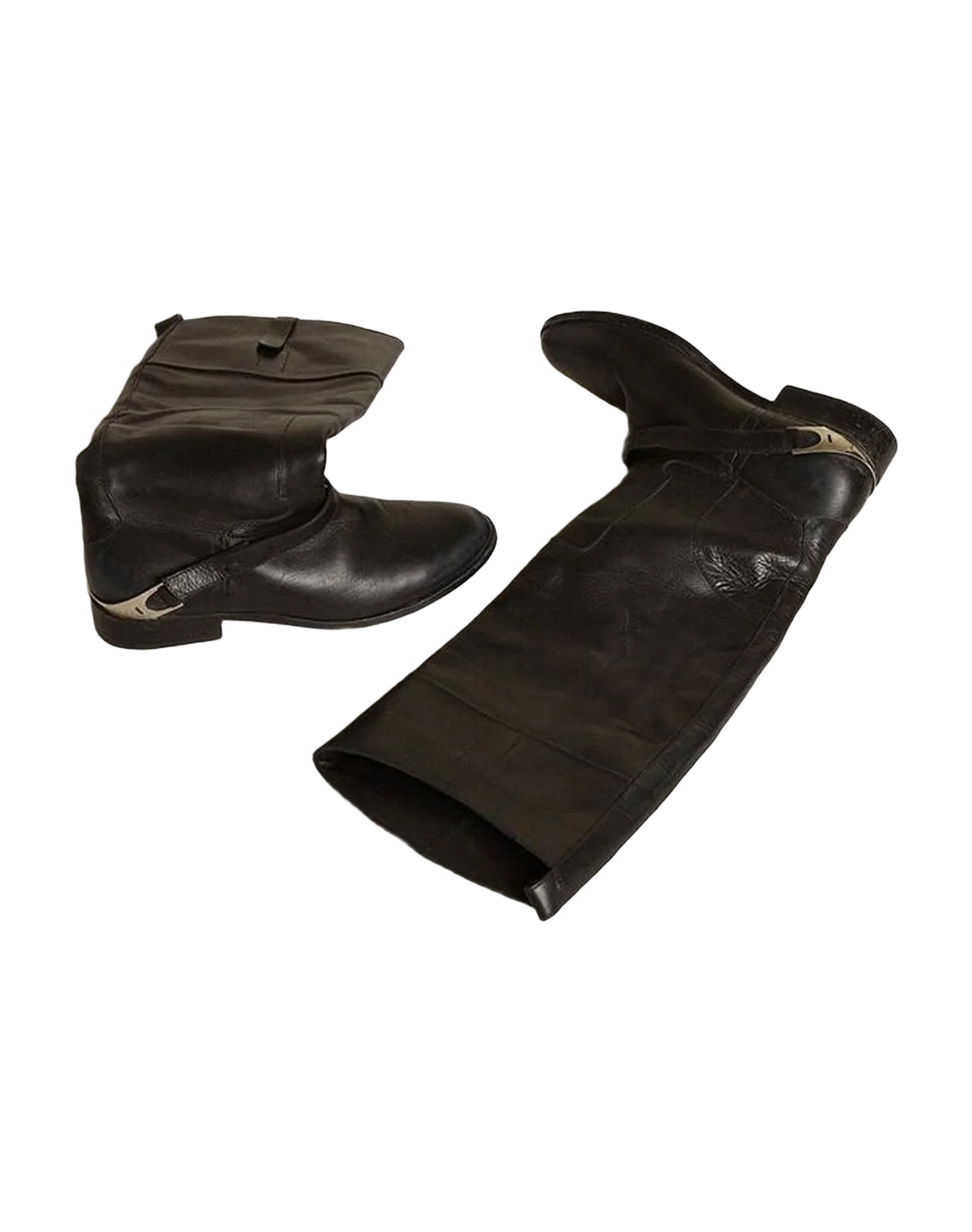 Women | Leather Boots with Clamp On The Heel | Black (V1) - Image 7