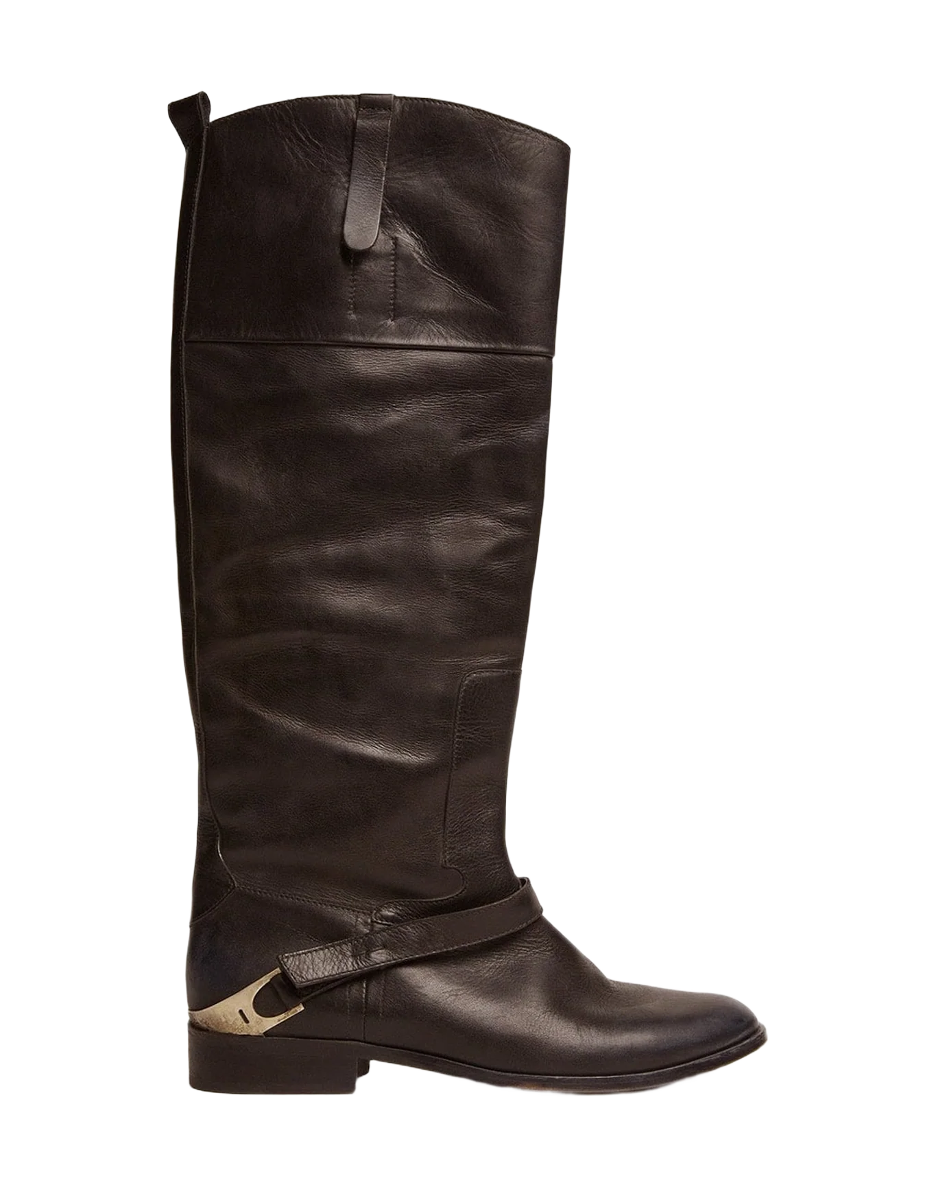 Women | Leather Boots with Clamp On The Heel | Black (V1) - Image 8