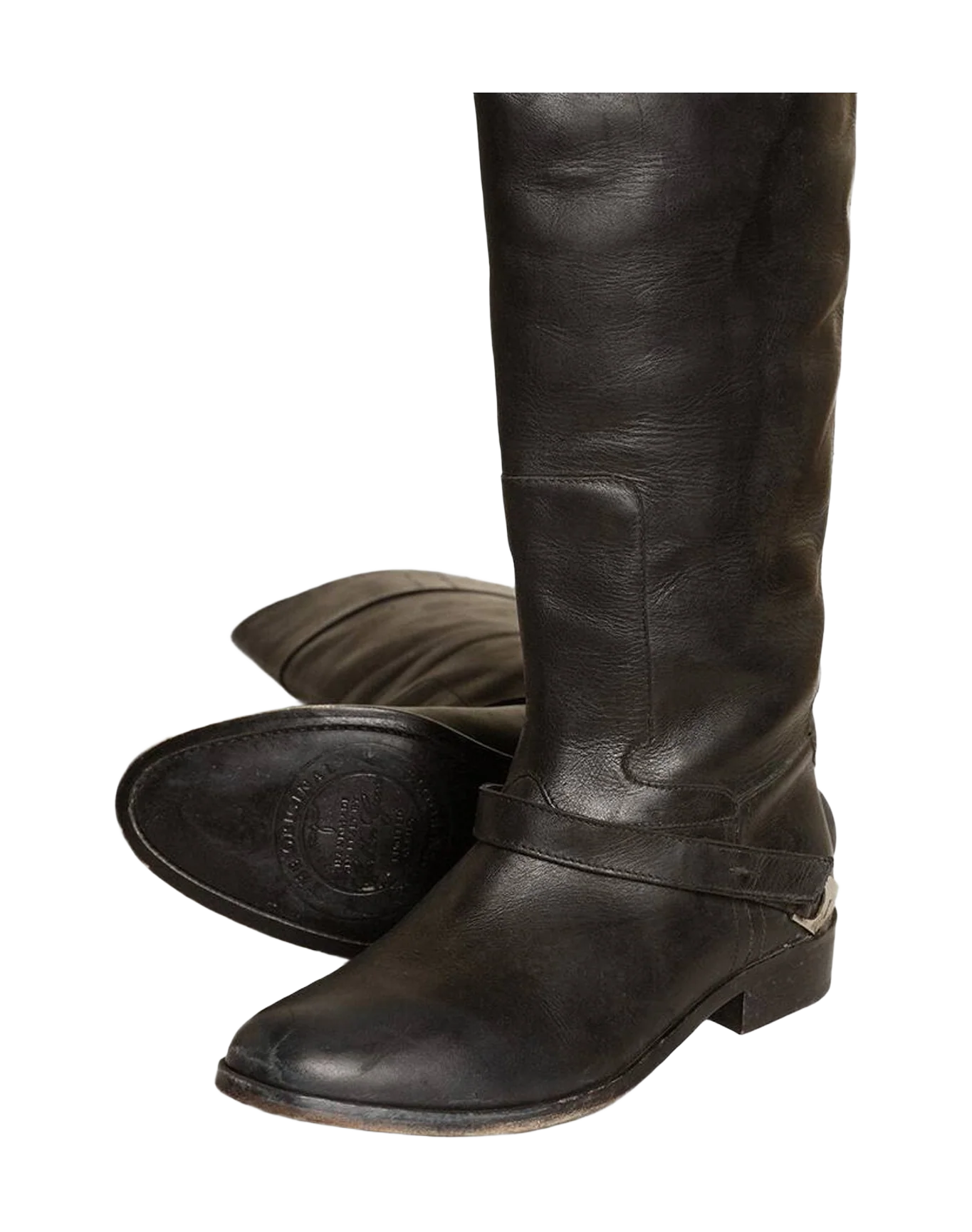 Women | Leather Boots with Clamp On The Heel | Black (V1) - Image 9