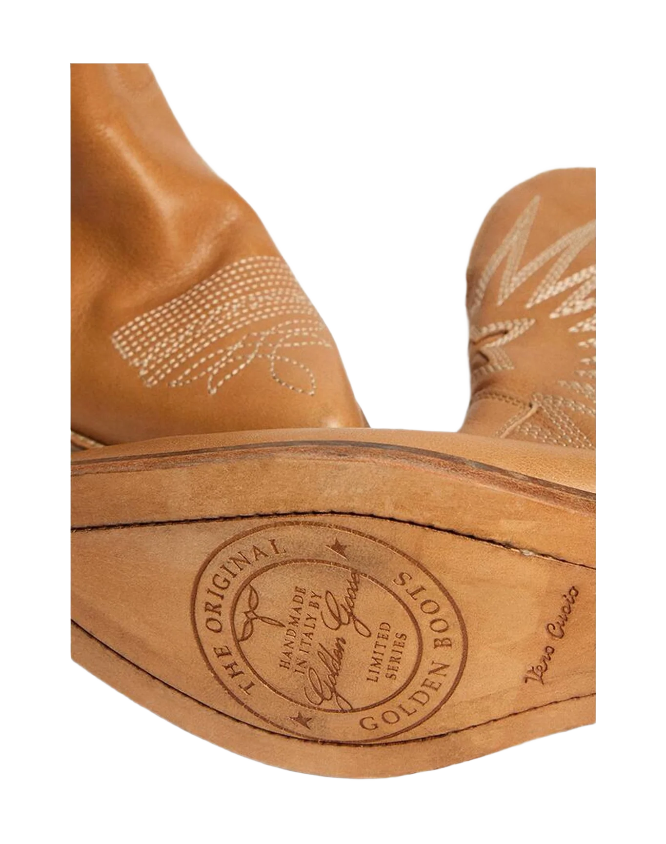 Women | Low Boots Tobacco Colored Leather with Inlay Star | Tan (V1) - Image 7