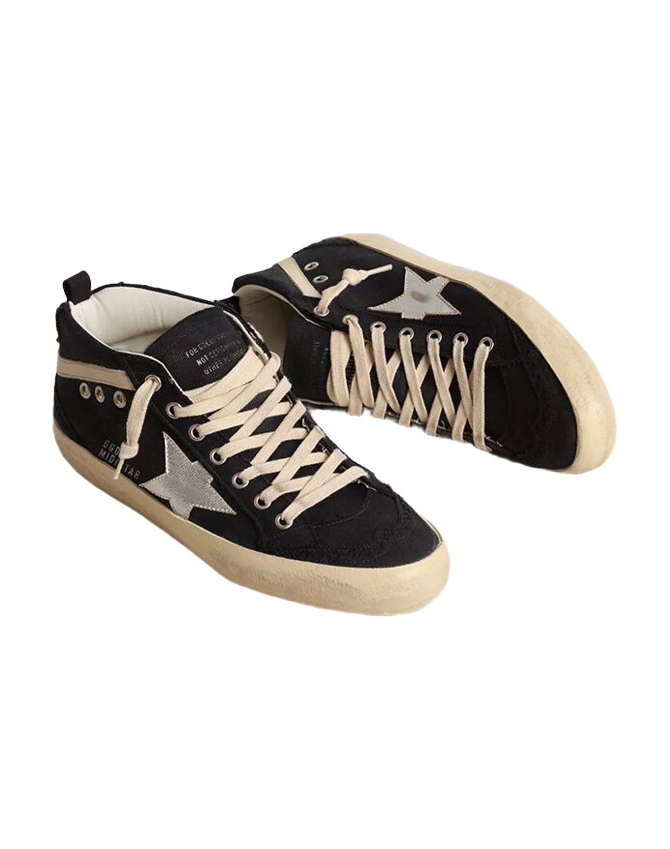 Women | Mid Star Cotton with Star & Leather Flash | Navy Blue x Silver x Ivory (V1) - Image 2
