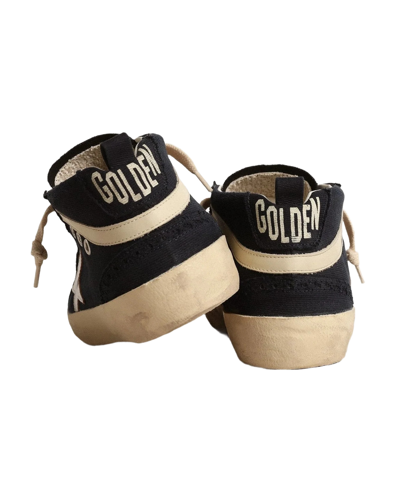 Women | Mid Star Cotton with Star & Leather Flash | Navy Blue x Silver x Ivory (V1) - Image 5