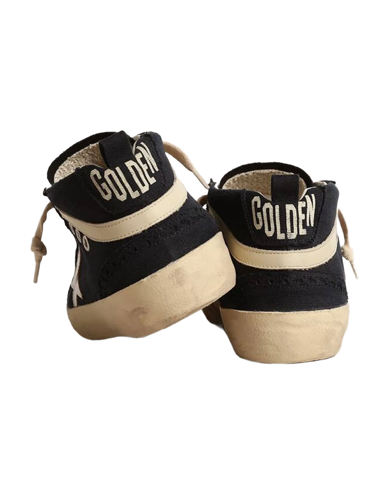 Women | Mid Star Cotton with Star & Leather Flash | Navy Blue x Silver x Ivory (V2) - Image 6