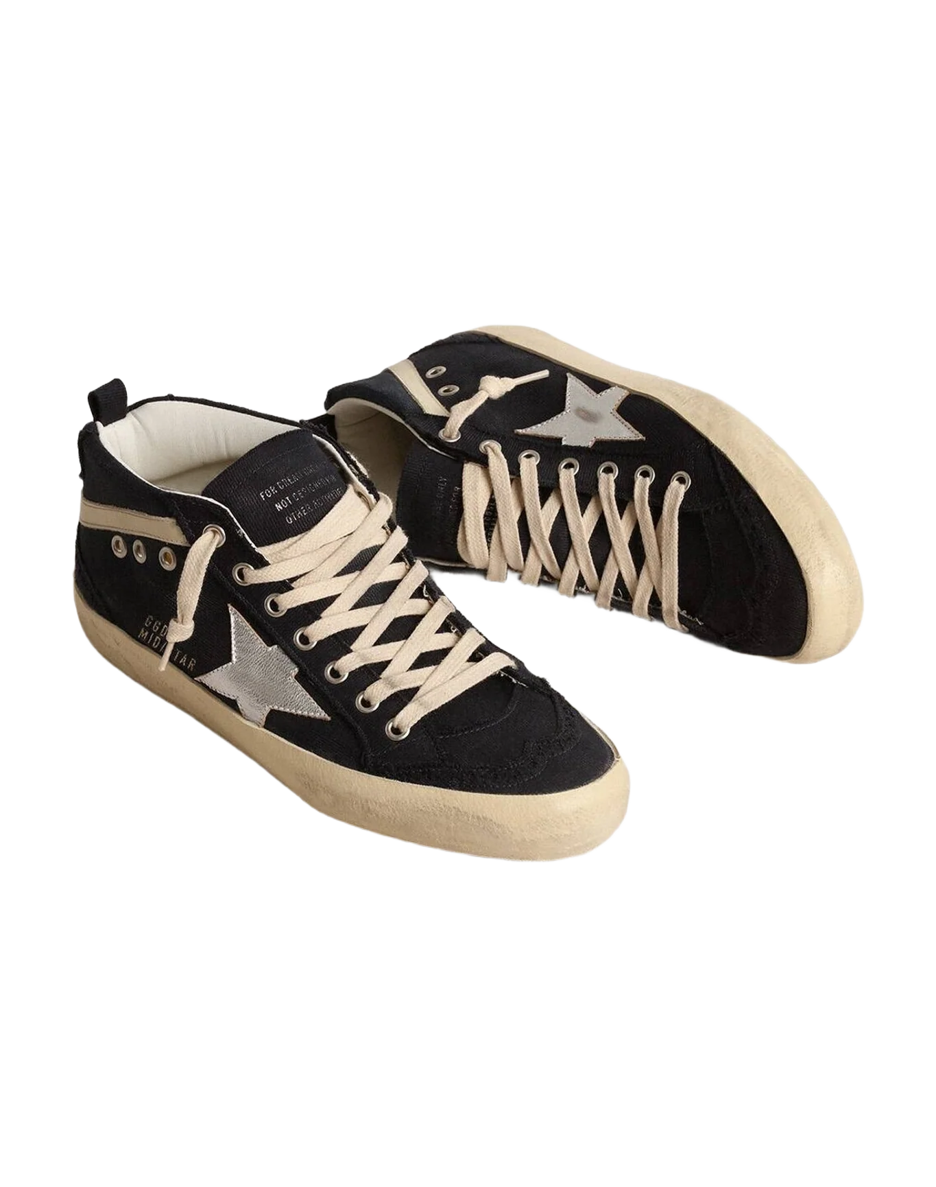 Women | Mid Star Cotton with Star & Leather Flash | Navy Blue x Silver x Ivory (V2) - Image 7