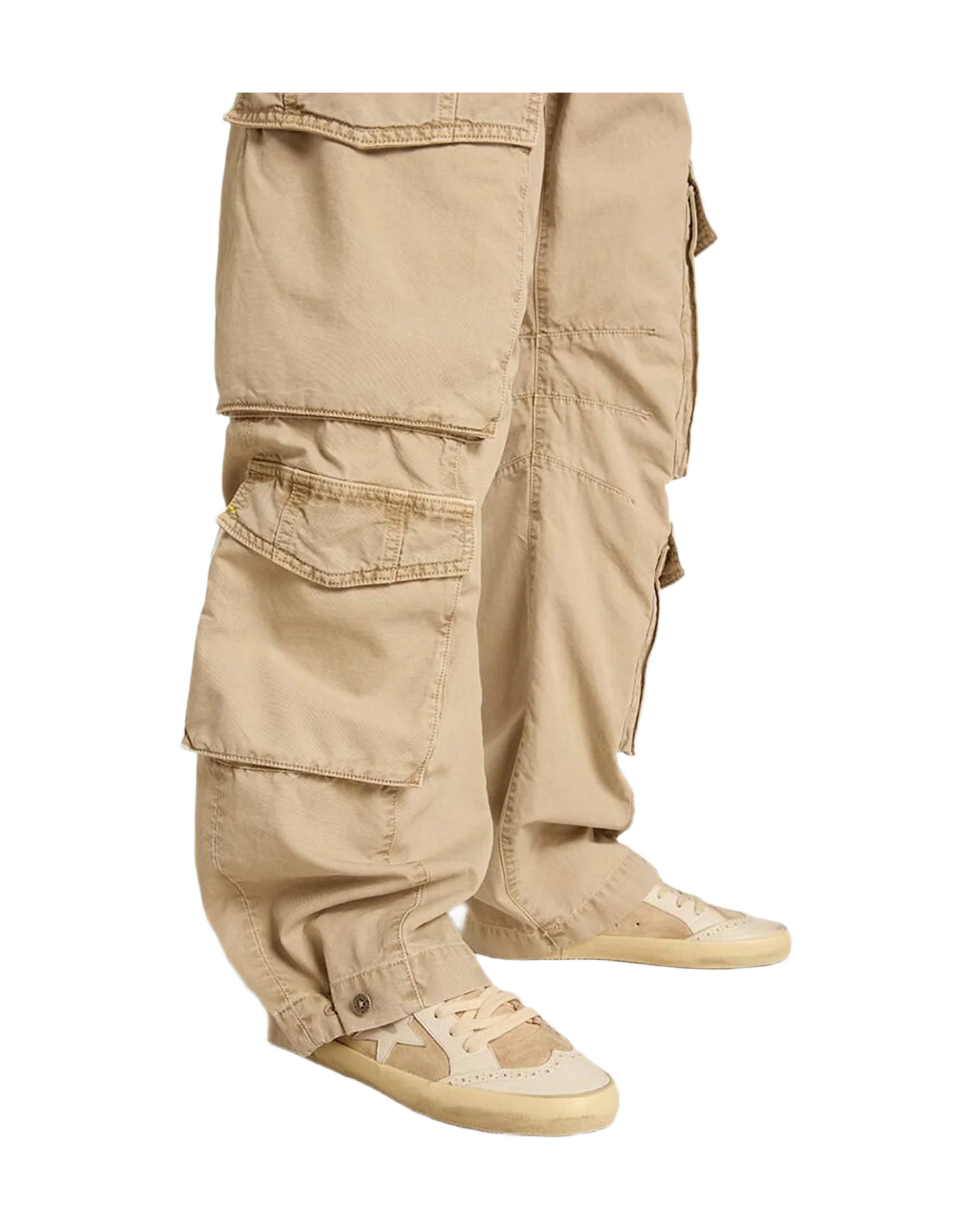 Women | Mid Star Cream with White Star & Leopard Heel Tab | Beige x Milk x Gold x Black Brown Leo (V1) - Image 3