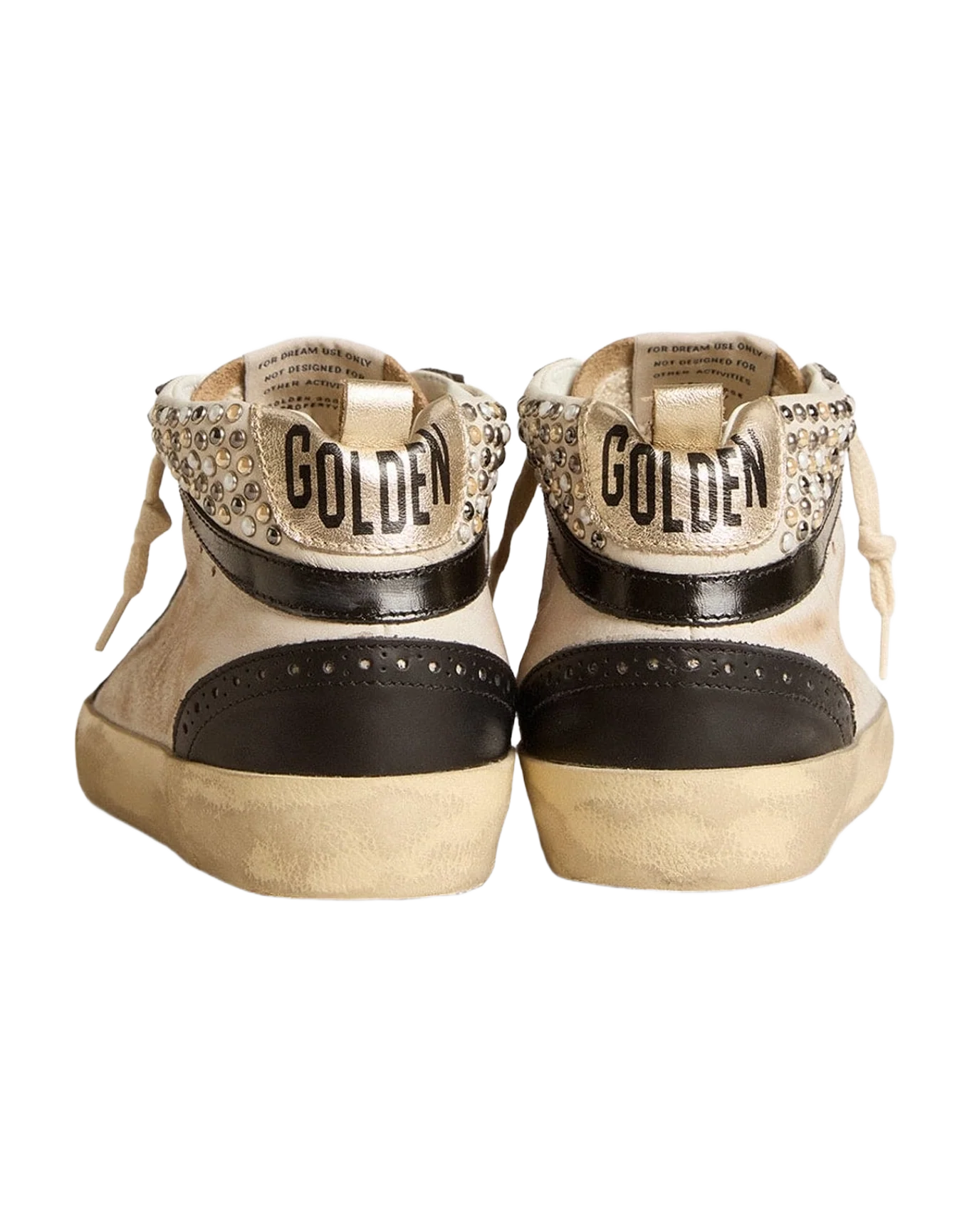 Women | Mid Star Ltd & Leather with Pearls & Perforated Star | White x Black x Platinum (V1) - Image 5