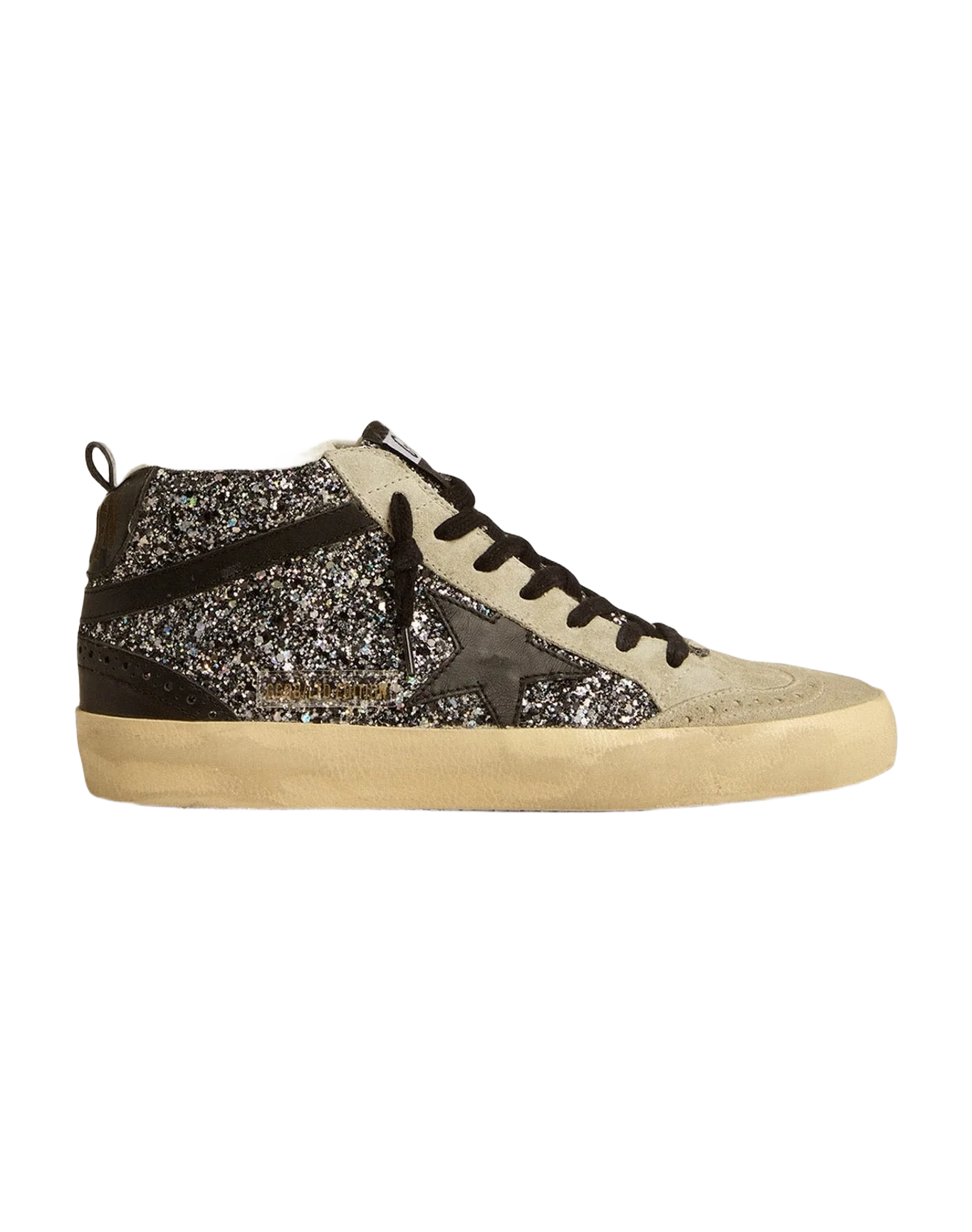Women | Mid Star Ltd Glitter with Leather Star & Flash | Black x Ice (V1) - Image 3