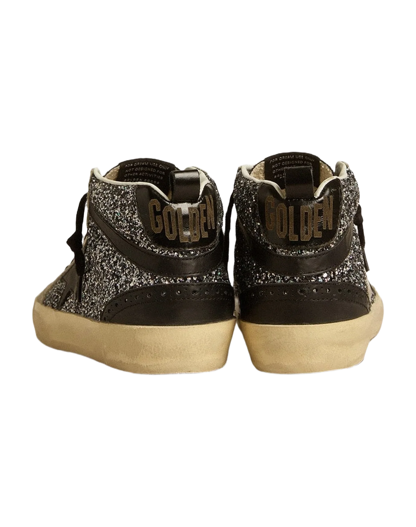Women | Mid Star Ltd Glitter with Leather Star & Flash | Black x Ice (V2) - Image 5