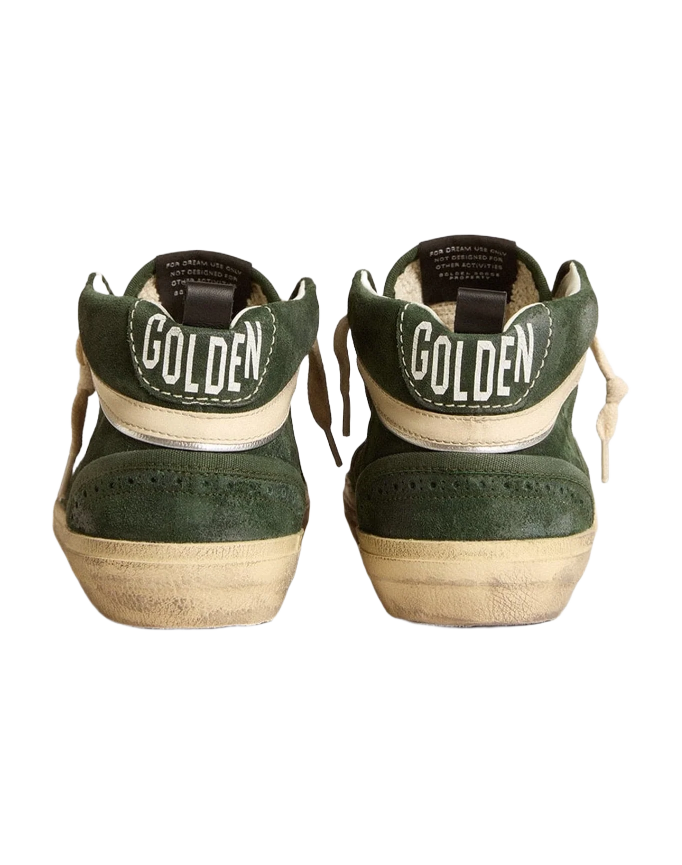 Women | Mid Star Suede with Glitter Star & Leather Flash | Dark Green x Silver x Cream (V1) - Image 4