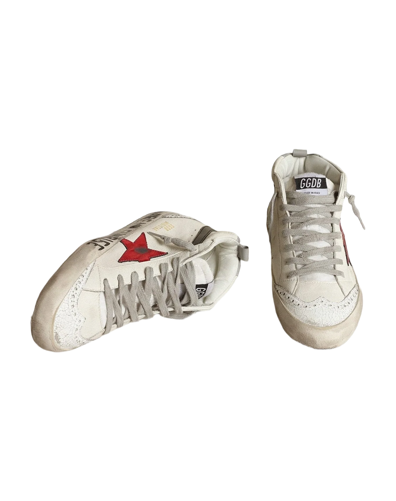 Women | Mid Star with A Pink Laminated Leather Star & Flash | White x Winw x Black x Light Grey (V1) - Image 4