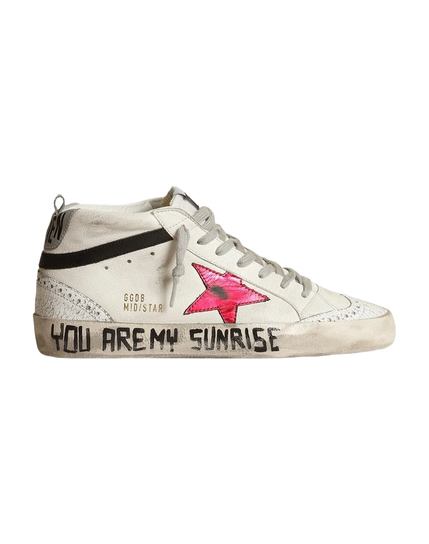 Women | Mid Star with A Pink Laminated Leather Star & Flash | White x Winw x Black x Light Grey (V1) - Image 7