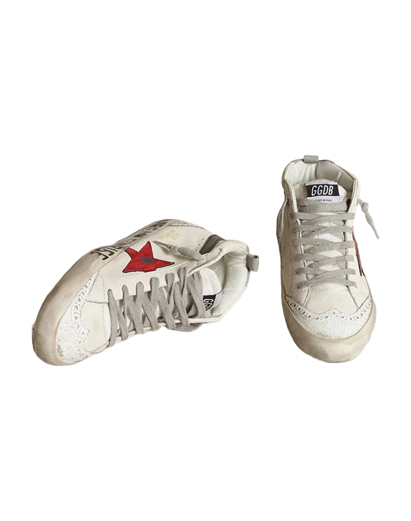 Women | Mid Star with A Pink Laminated Leather Star & Flash | White x Winw x Black x Light Grey (V2) - Image 3