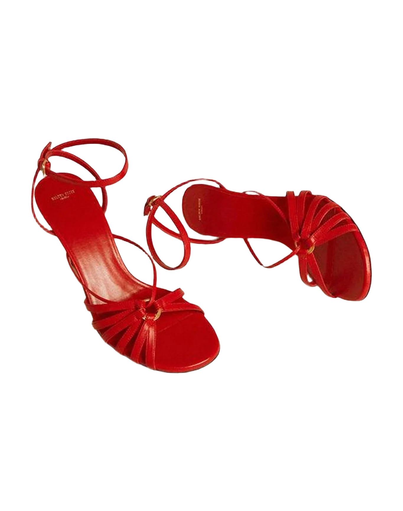 Women | Nico High Heel Sandals Nappa Leather with Gold Chain | Lipstick Red (V2) - Image 10