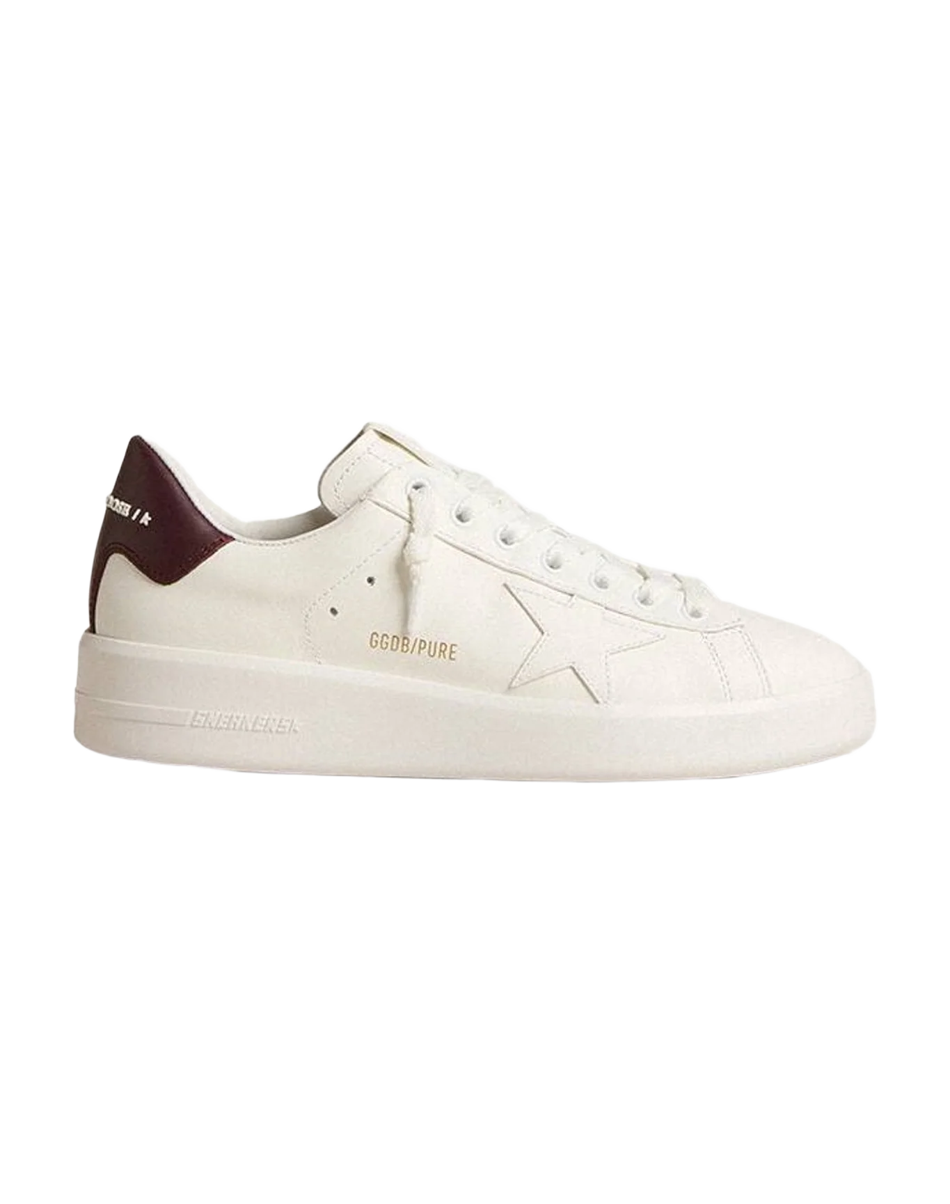 Women | Purestar with Leather Star & Plum Leather Heel Tab | White x Prune (V1) - Image 8