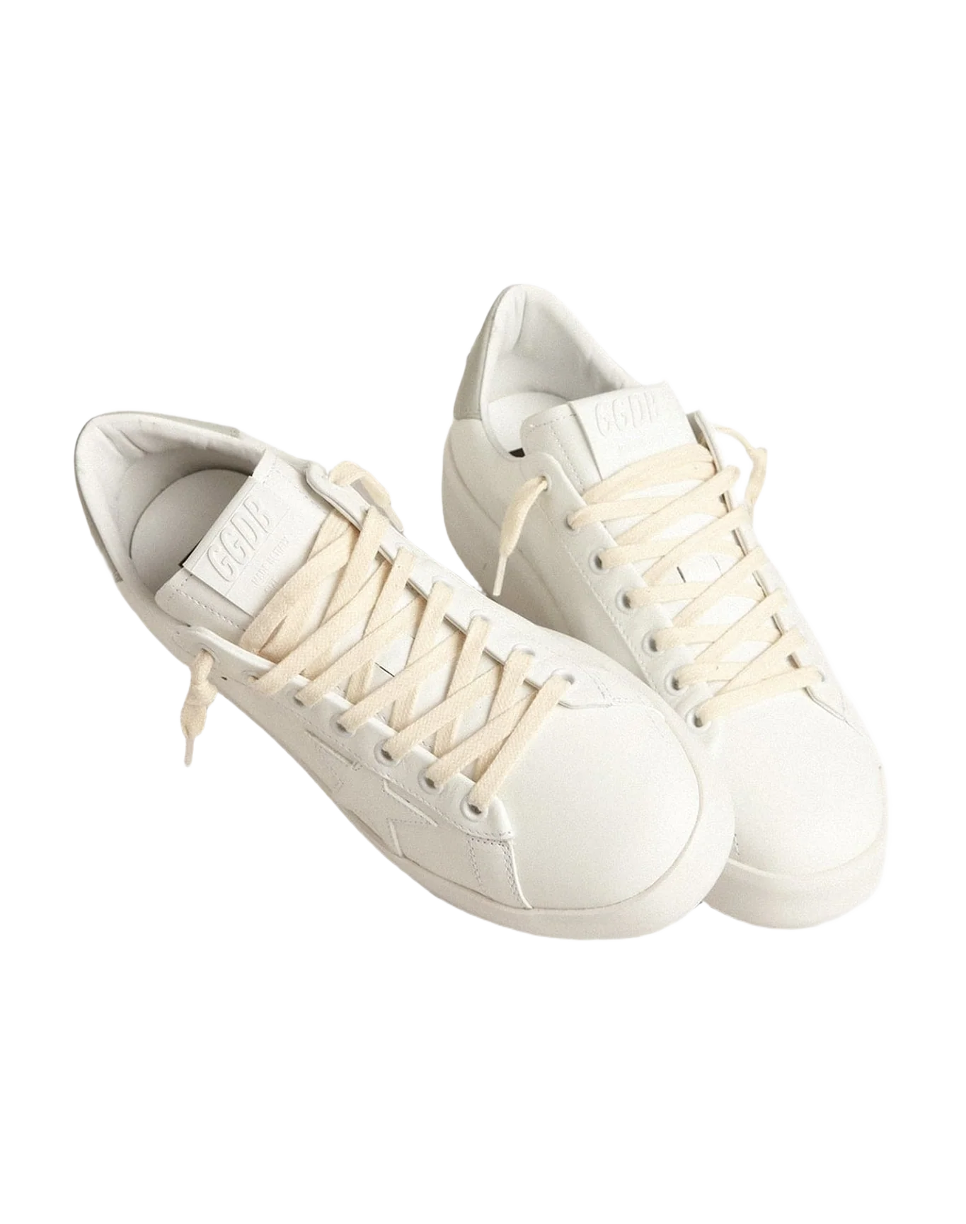 Women | Purestar with Star & Gray Leather Heel Tab | White x Grey (V1) - Image 2
