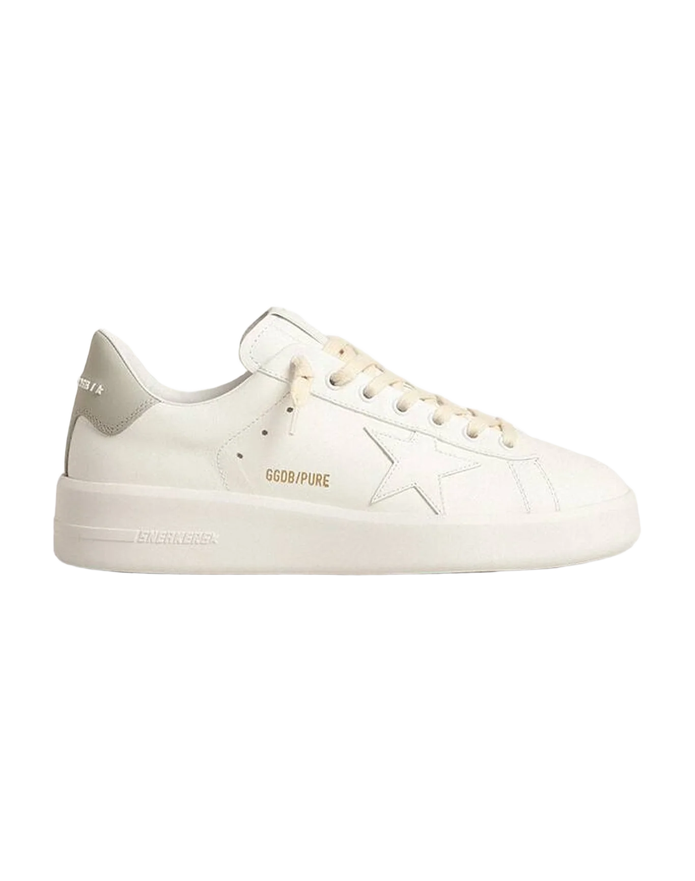 Women | Purestar with Star & Gray Leather Heel Tab | White x Grey (V1) - Image 3