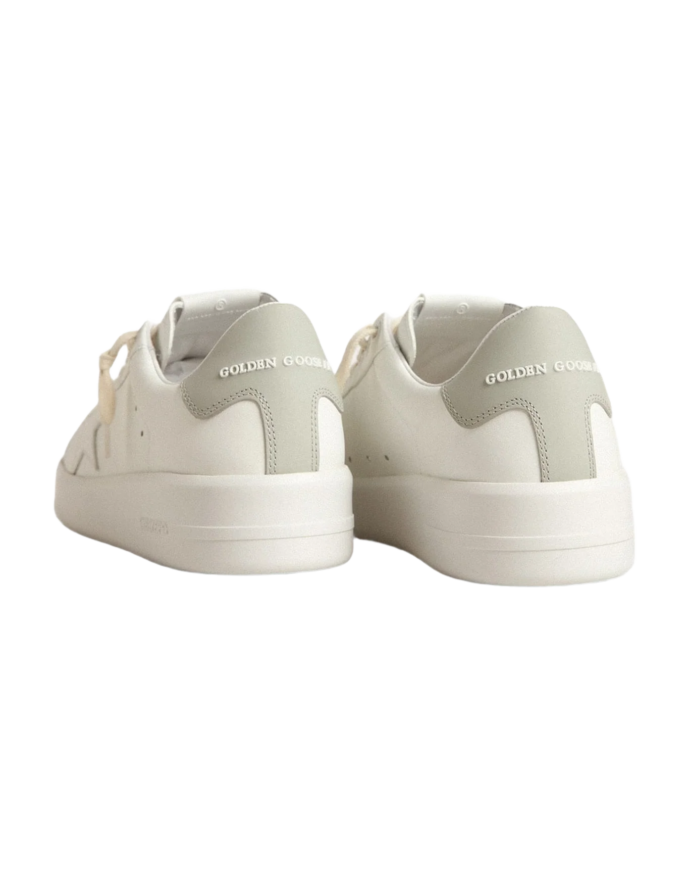 Women | Purestar with Star & Gray Leather Heel Tab | White x Grey (V1) - Image 4