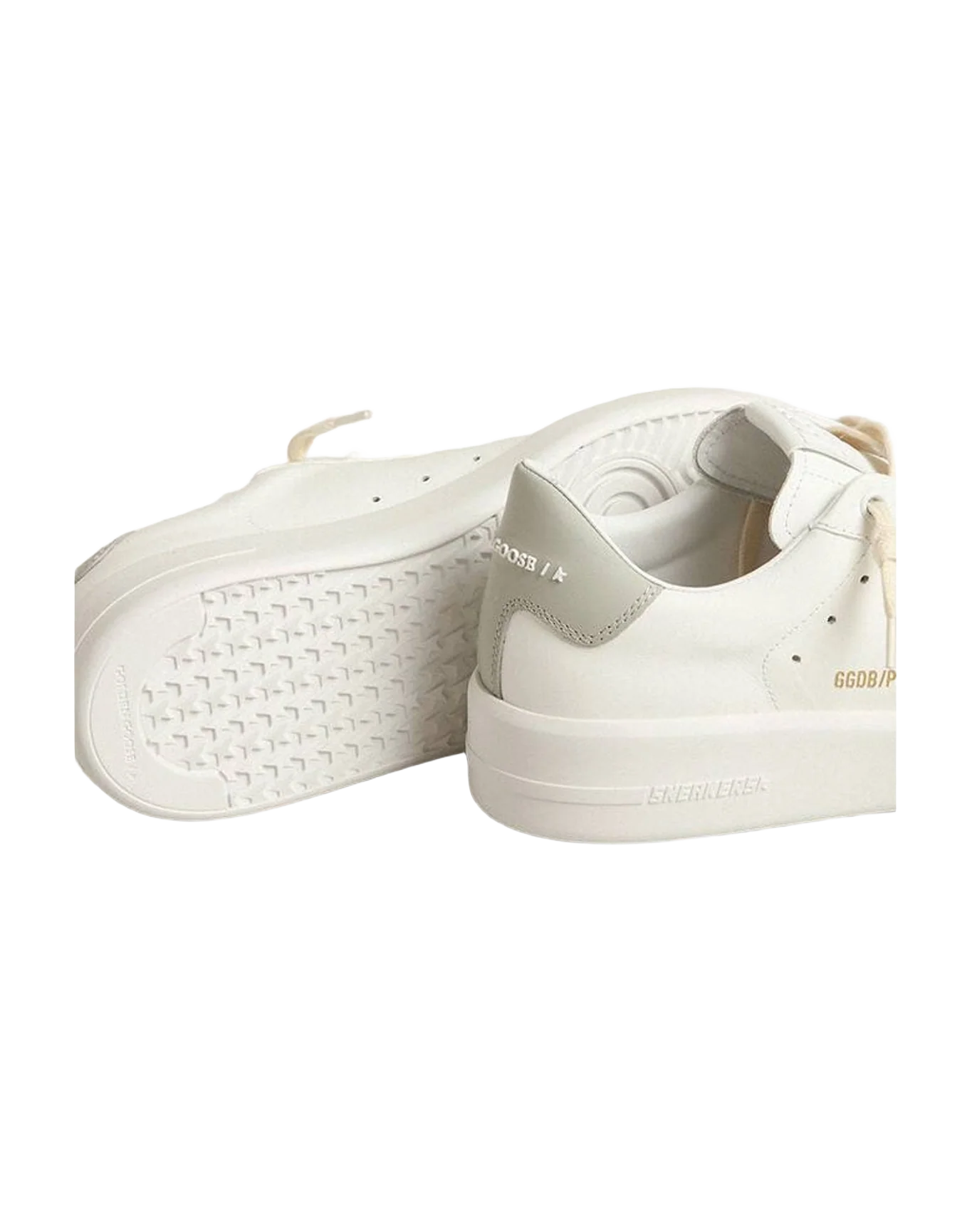 Women | Purestar with Star & Gray Leather Heel Tab | White x Grey (V1) - Image 7