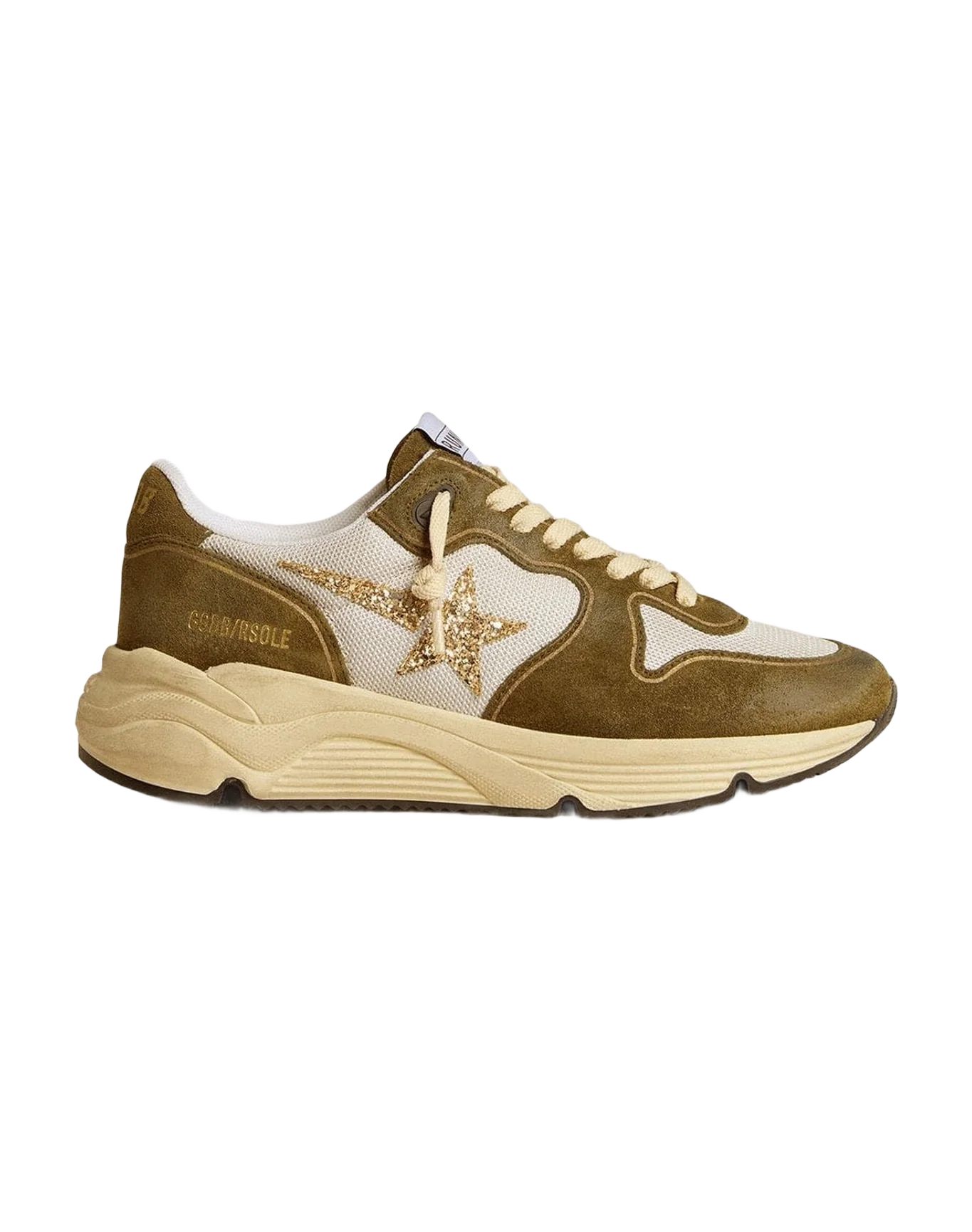 Women | Running Sole Brown Suede & Mesh with Gold Glitter Star | White x Red x Beige x Ice (V2) - Image 2