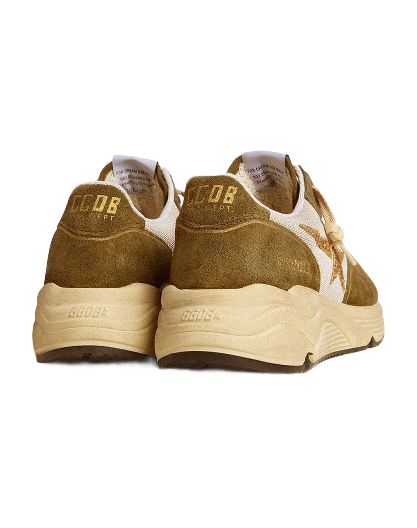Women | Running Sole Brown Suede & Mesh with Gold Glitter Star | White x Red x Beige x Ice (V2) - Image 6