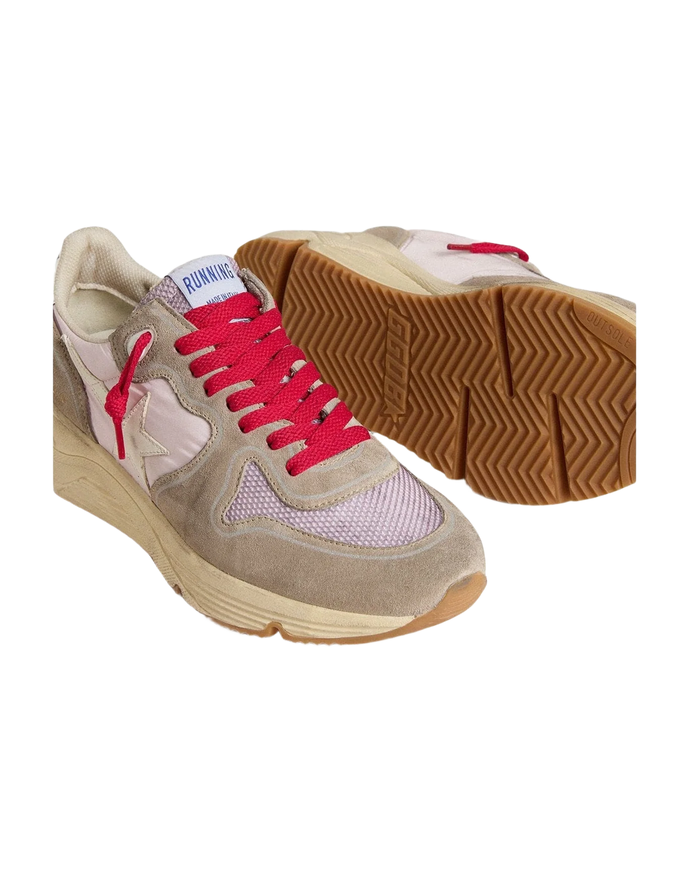 Women | Running Sole Ltd Pink Nylon with Leather Star | Grey x Iris x White x Silver (V2) - Image 4