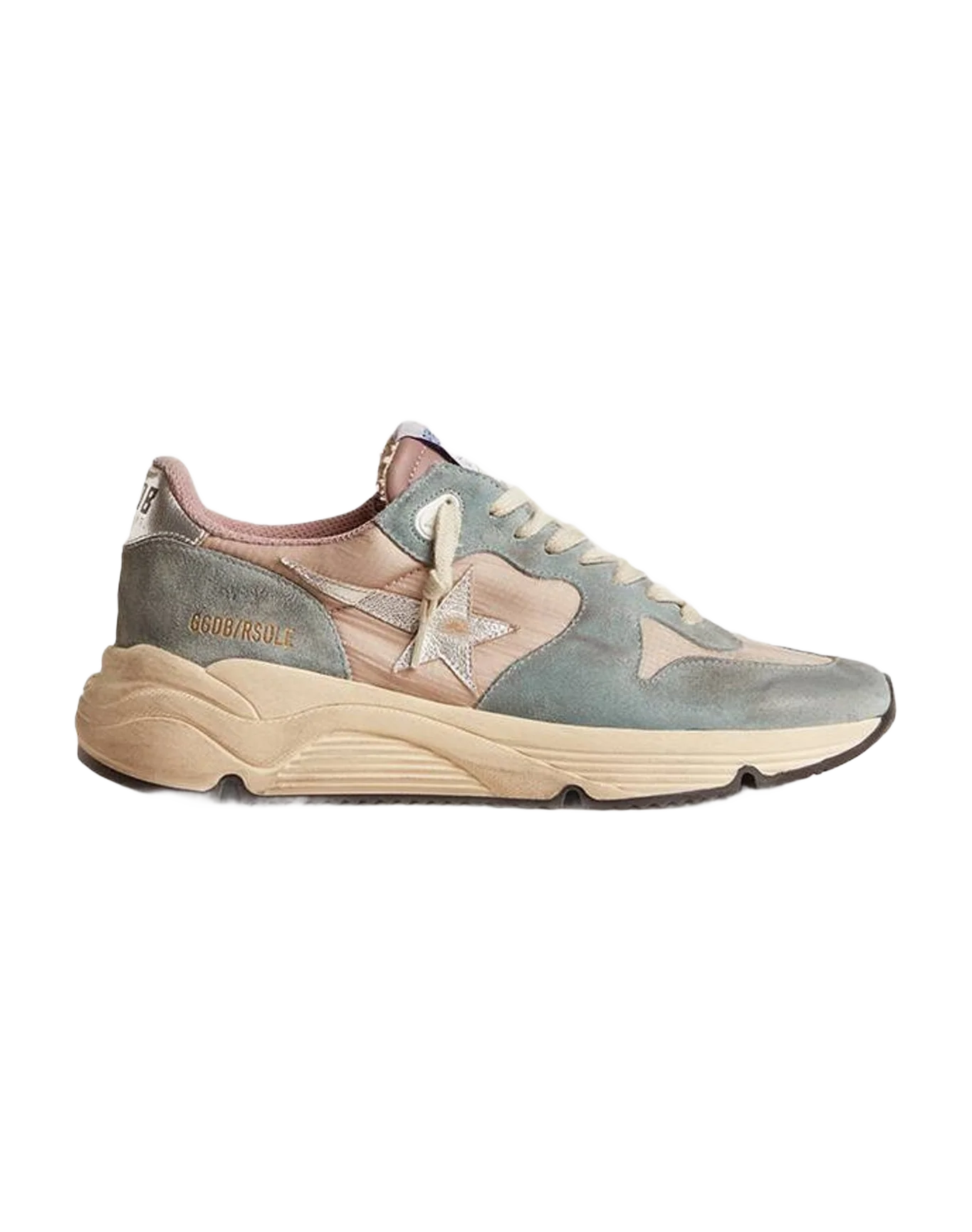 Women | Running Sole Nylon & Light Suede with Leather Star | Silver Blue x Powder Pink x Twilight Mauve x Silver (V1) - Image 6