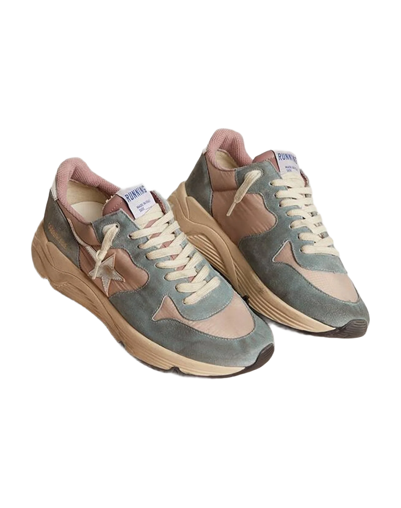 Women | Running Sole Nylon & Light Suede with Leather Star | Silver Blue x Powder Pink x Twilight Mauve x Silver (V2)