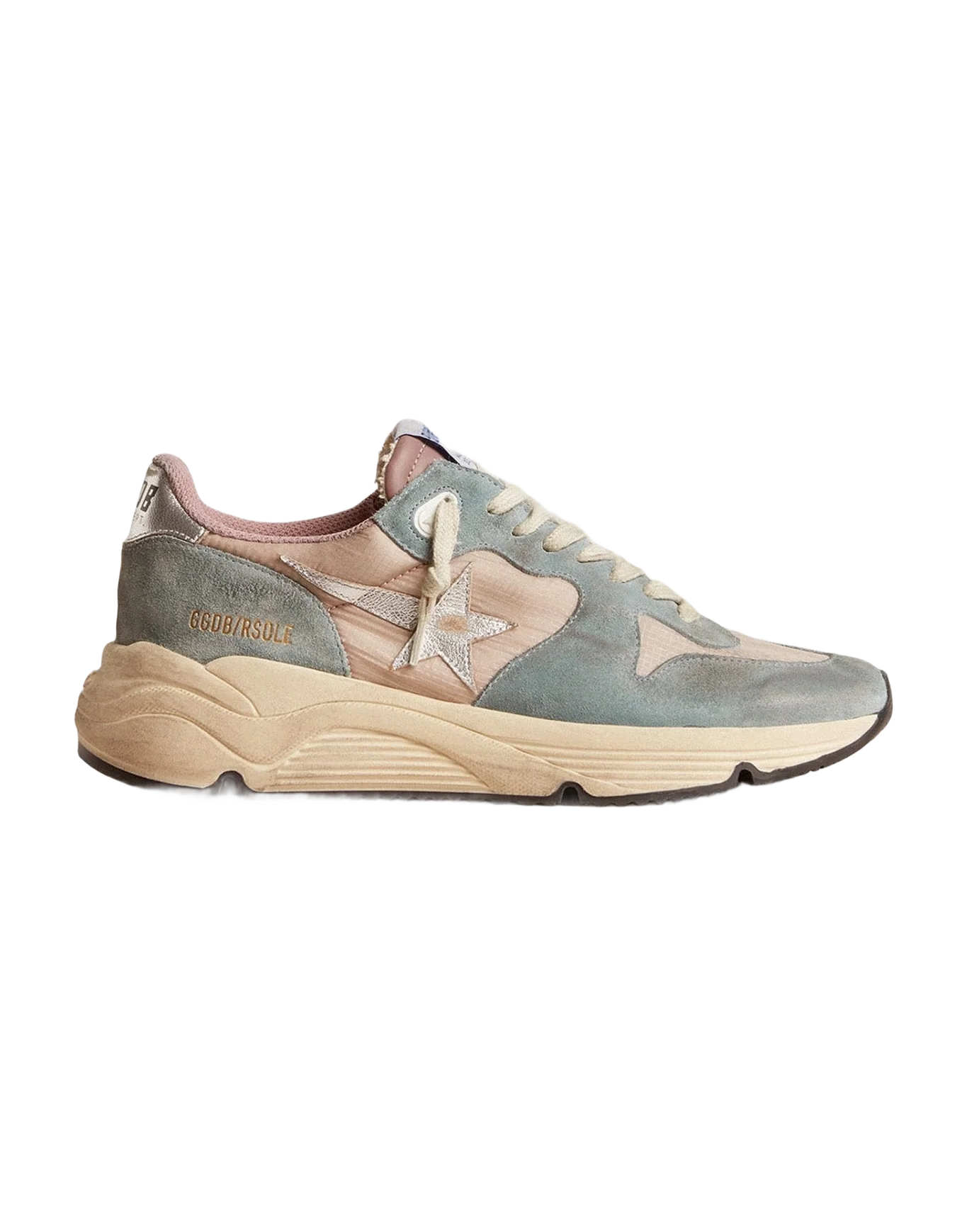 Women | Running Sole Nylon & Light Suede with Leather Star | Silver Blue x Powder Pink x Twilight Mauve x Silver (V2) - Image 2
