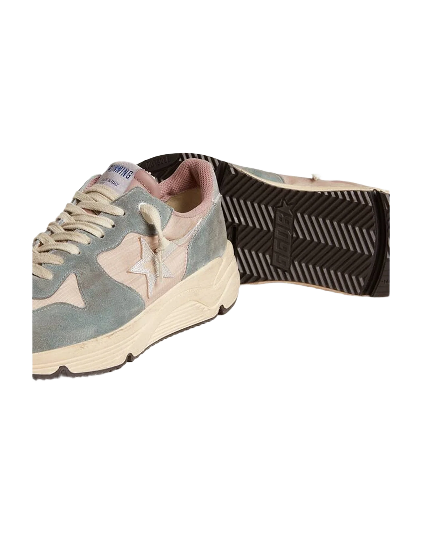 Women | Running Sole Nylon & Light Suede with Leather Star | Silver Blue x Powder Pink x Twilight Mauve x Silver (V2) - Image 5