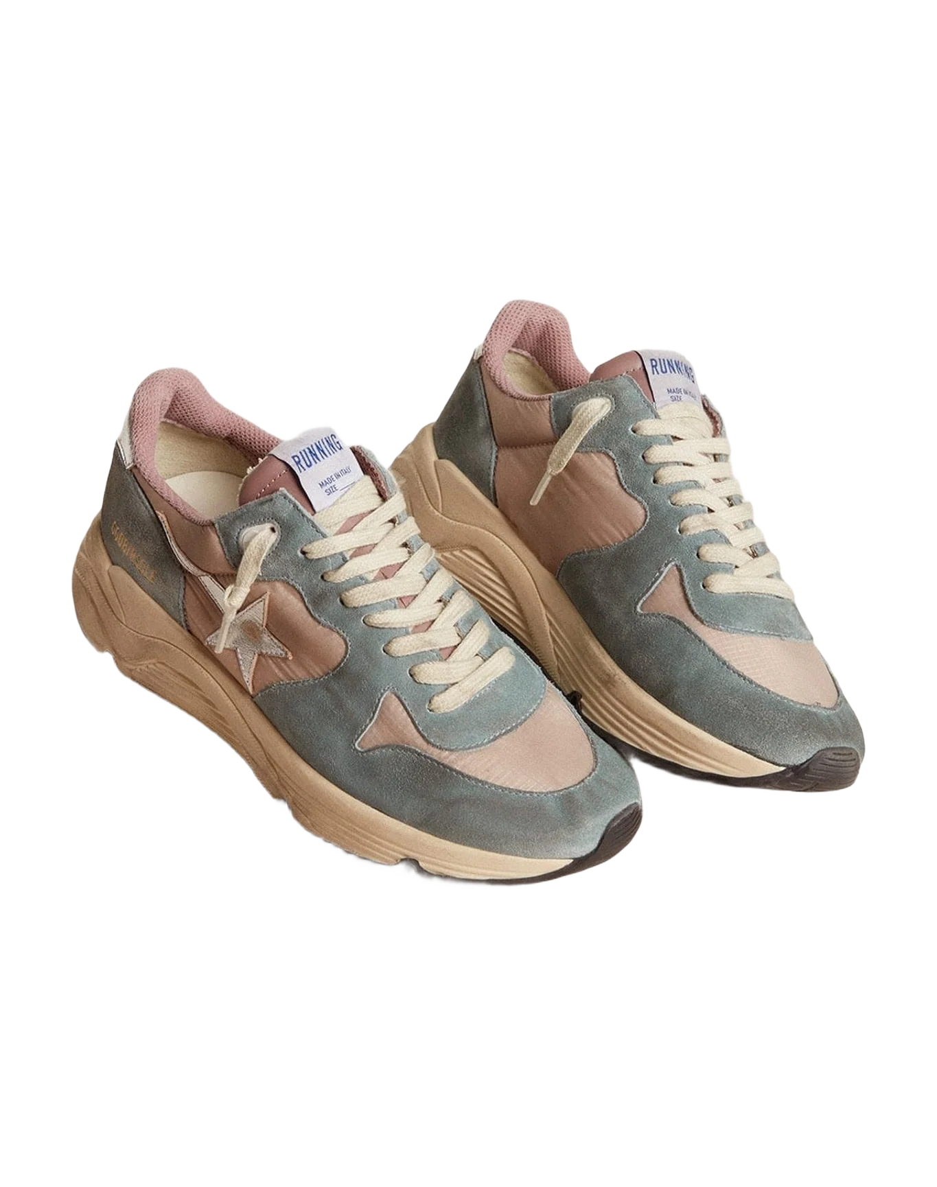 Women | Running Sole Nylon & Light Suede with Leather Star | Silver Blue x Powder Pink x Twilight Mauve x Silver (V2) - Image 7