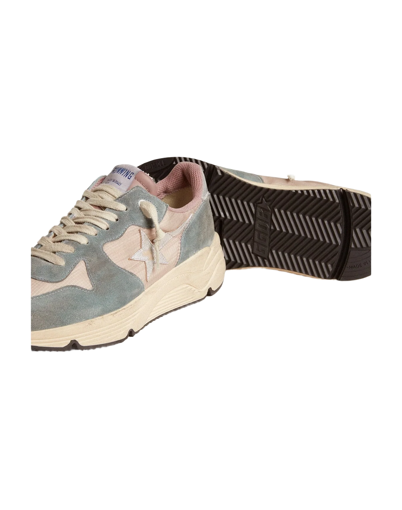 Women | Running Sole Nylon & Light Suede with Leather Star | Silver Blue x Powder Pink x Twilight Mauve x Silver (V2) - Image 8