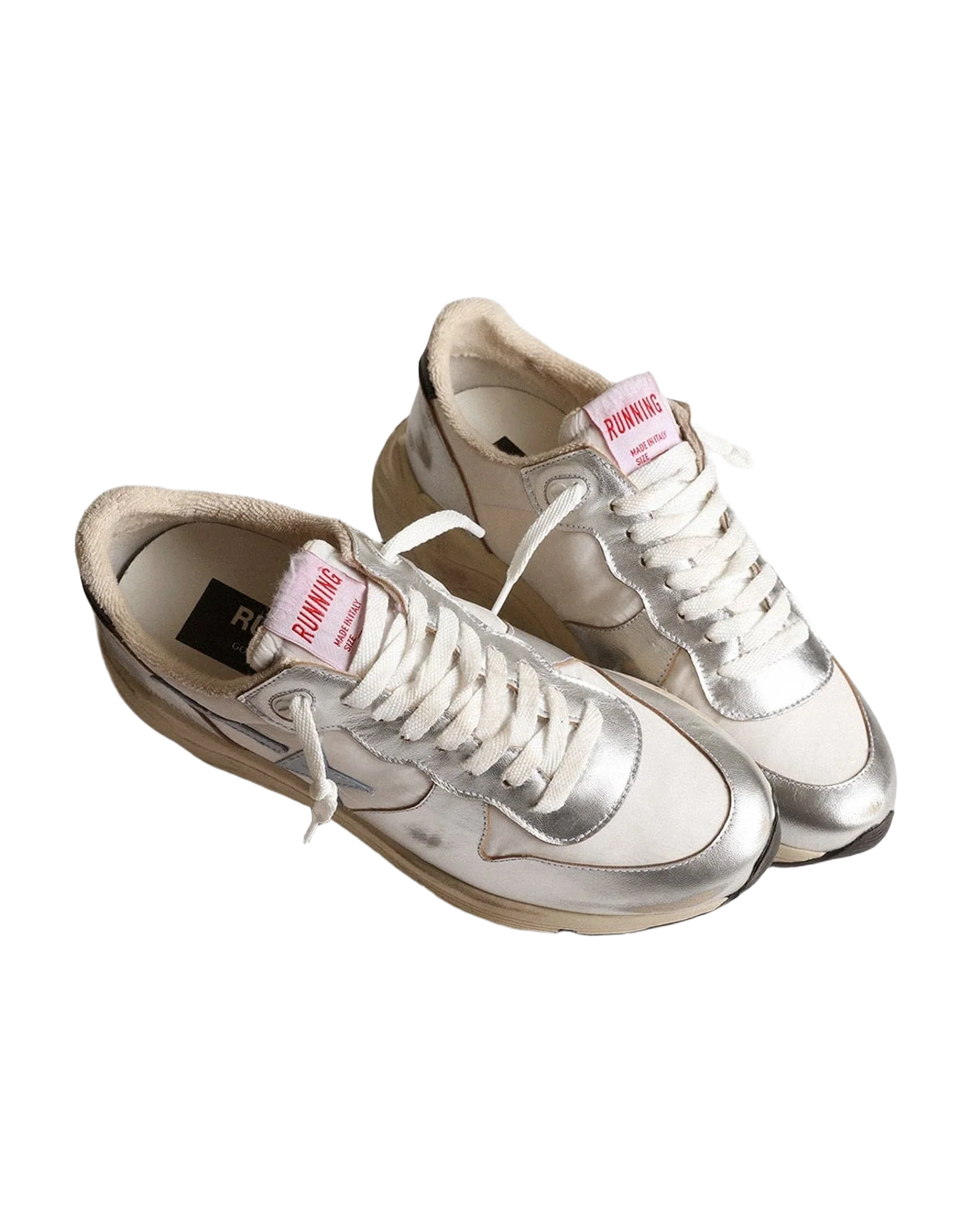 Women | Running Sole Nylon & Metallic Leather with Light Star | Silver x White x Blue Fog x Black (V1) - Image 3