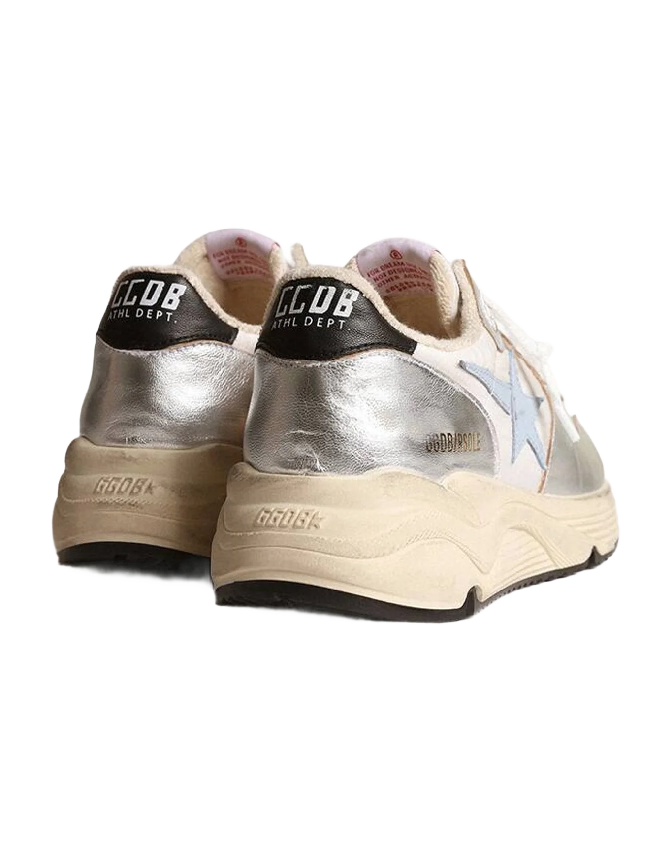 Women | Running Sole Nylon & Metallic Leather with Light Star | Silver x White x Blue Fog x Black (V2) - Image 6