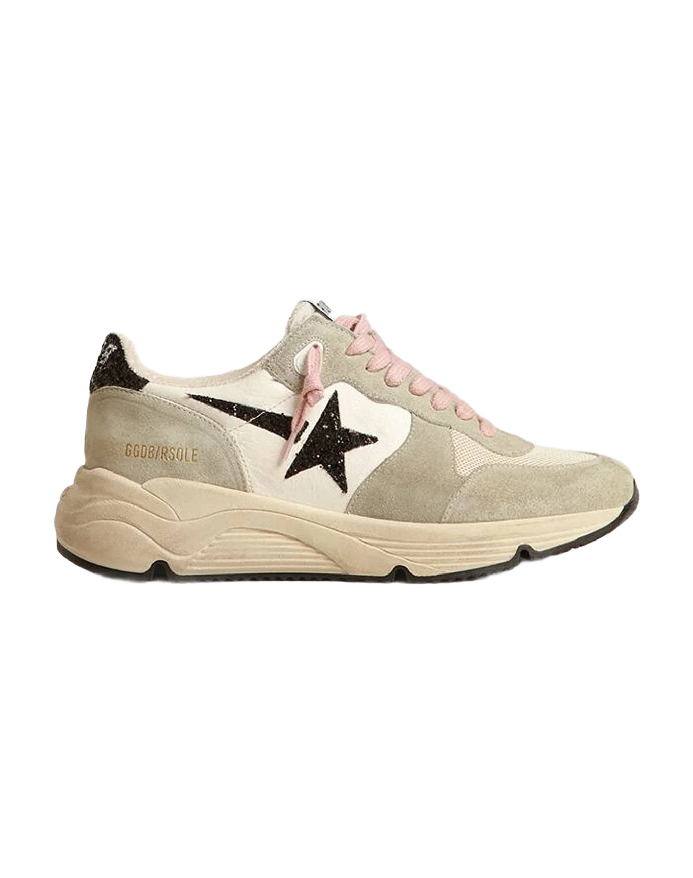 Women | Running Sole with Gray Suede Inserts & Glitter Star | Ice x Cream x Black (V1) - Image 4