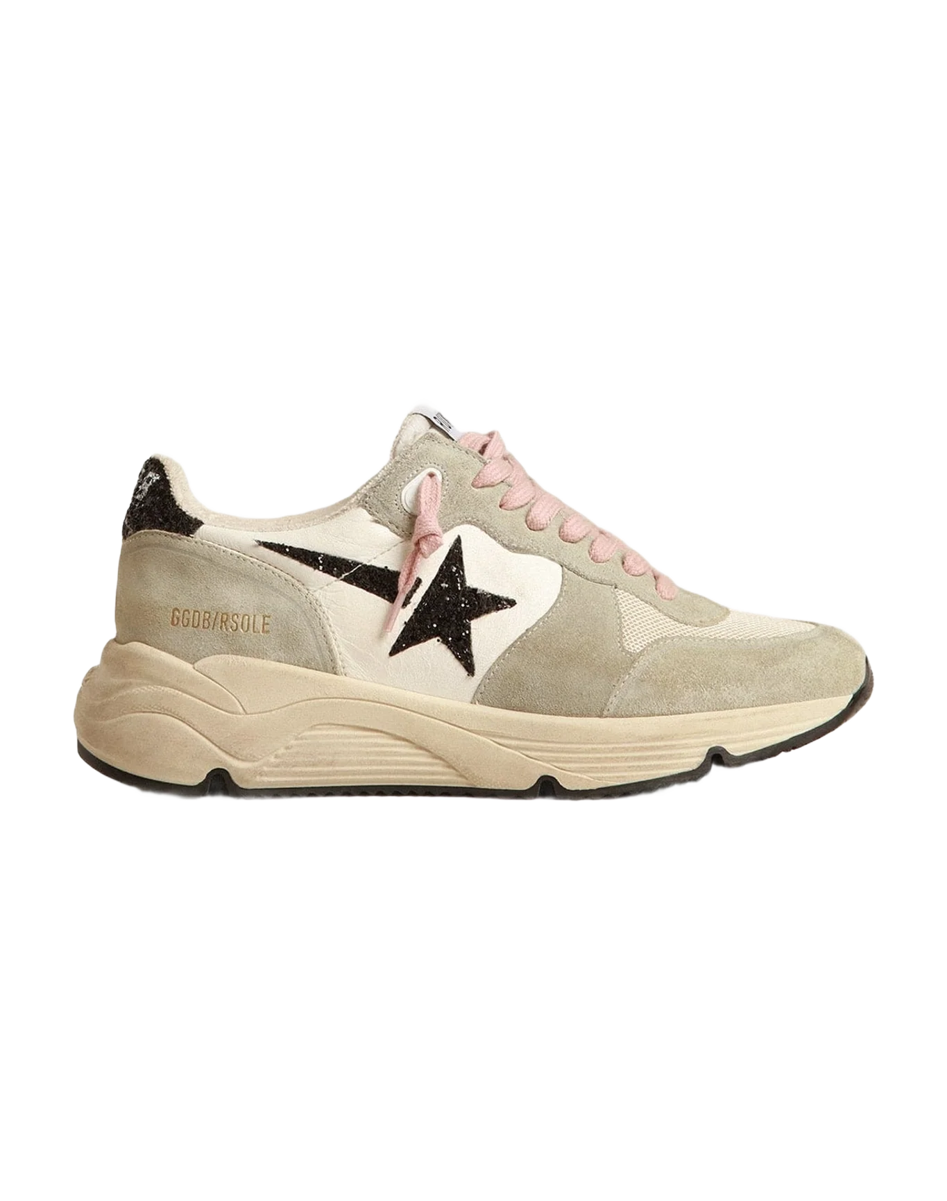 Women | Running Sole with Gray Suede Inserts & Glitter Star | Ice x Cream x Black (V1) - Image 8