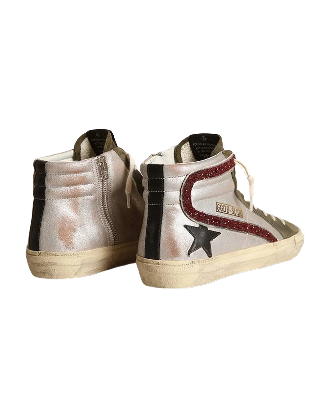 Women | Silver Slide with A Leather Star & Glitter Flash | Nude x Olive Night x Black x Bordeaux (V1) - Image 6