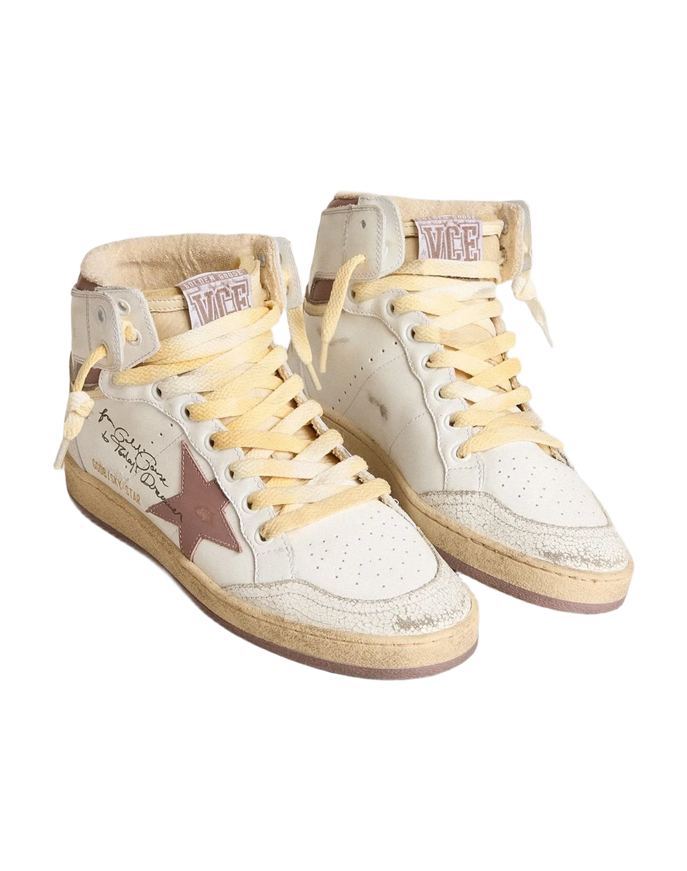 Women | Sky Star Leather with Leather Star | White x Pink x Beige (V1)