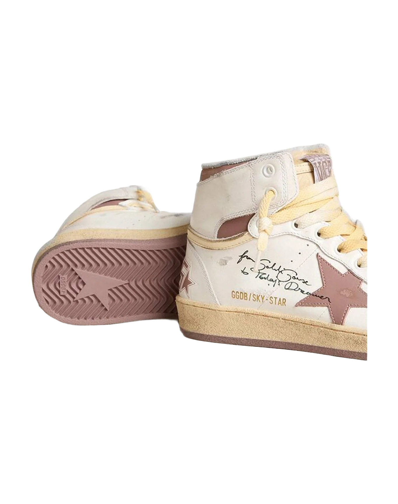 Women | Sky Star Leather with Leather Star | White x Pink x Beige (V1) - Image 8