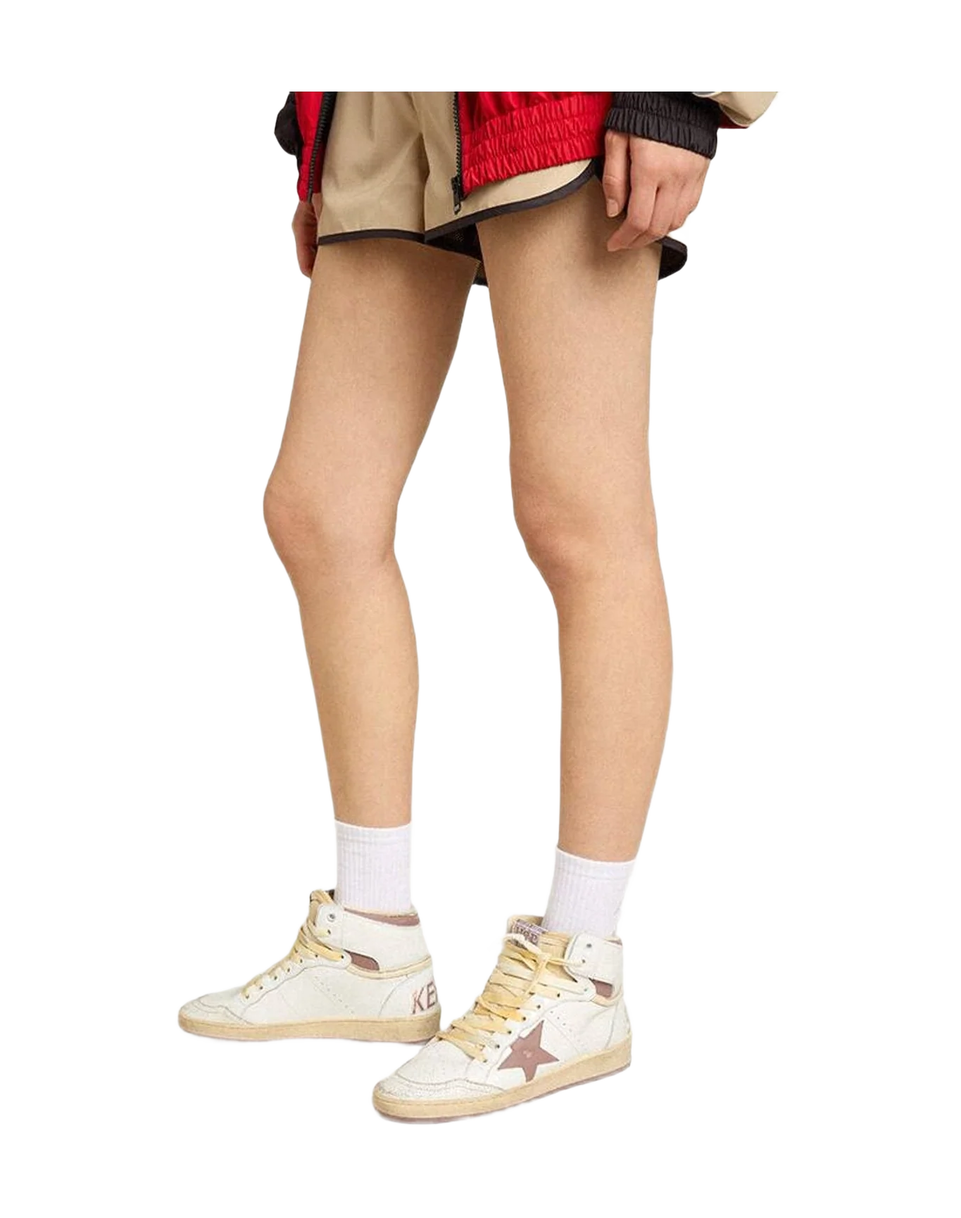 Women | Sky Star Leather with Leather Star | White x Pink x Beige (V2) - Image 4