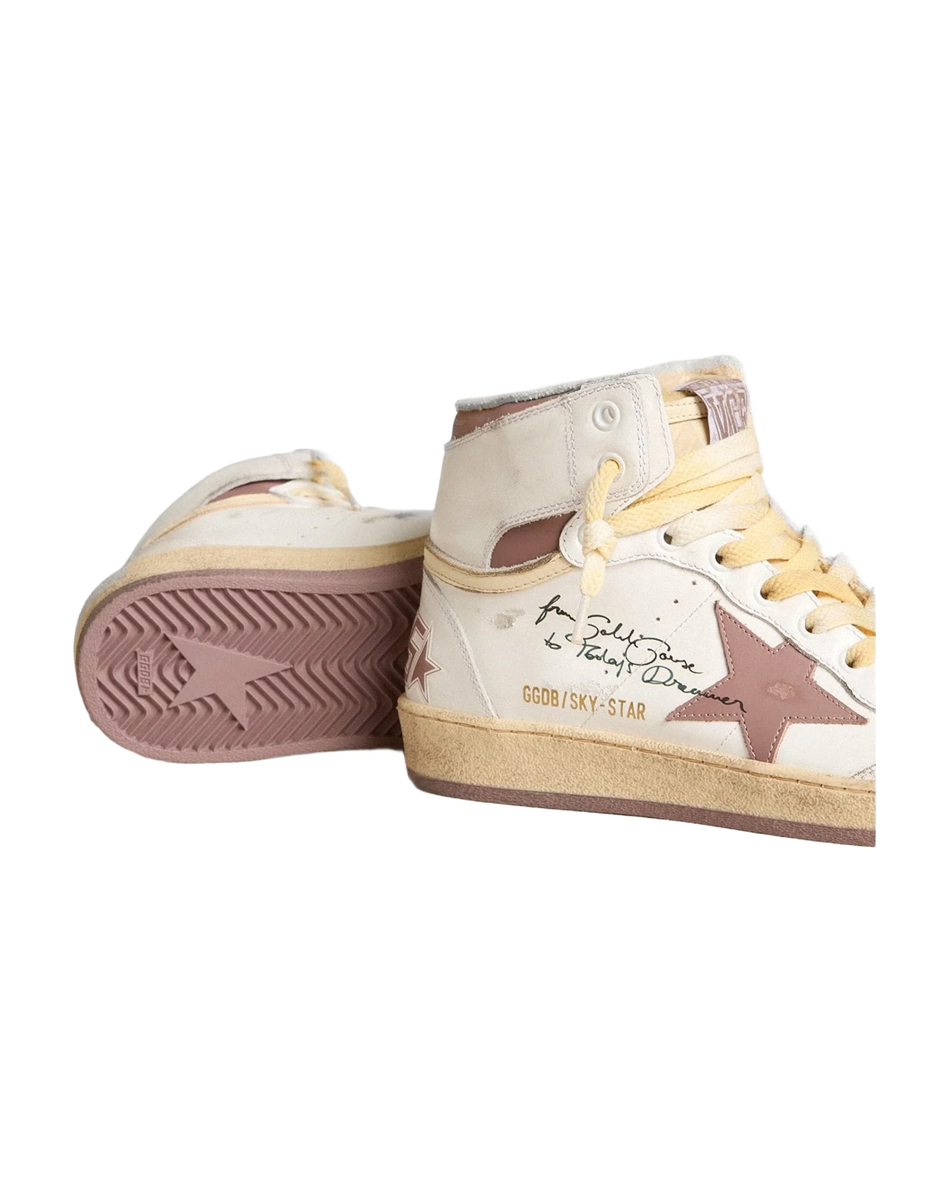 Women | Sky Star Leather with Leather Star | White x Pink x Beige (V2) - Image 7