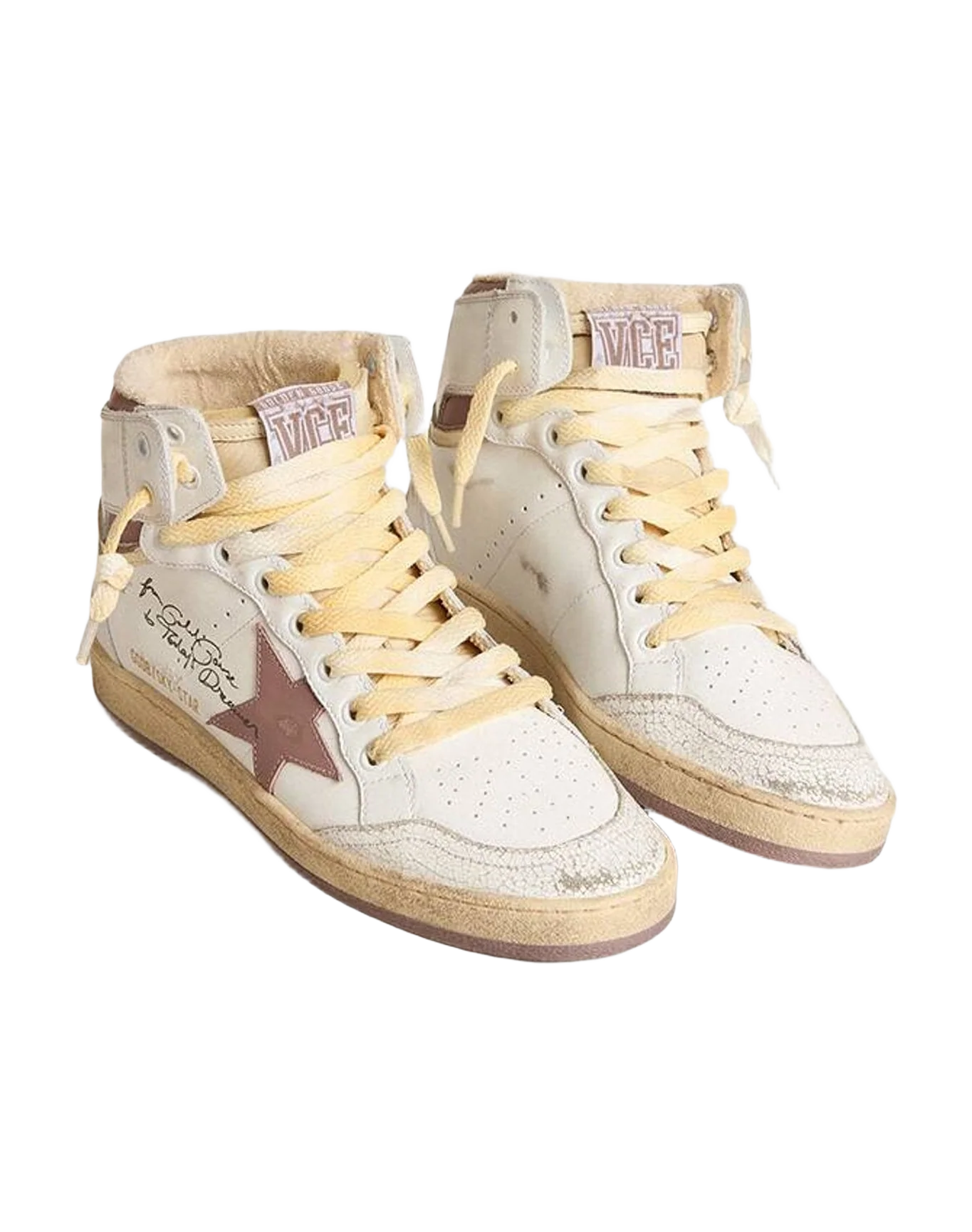 Women | Sky Star Leather with Leather Star | White x Pink x Beige (V2) - Image 9