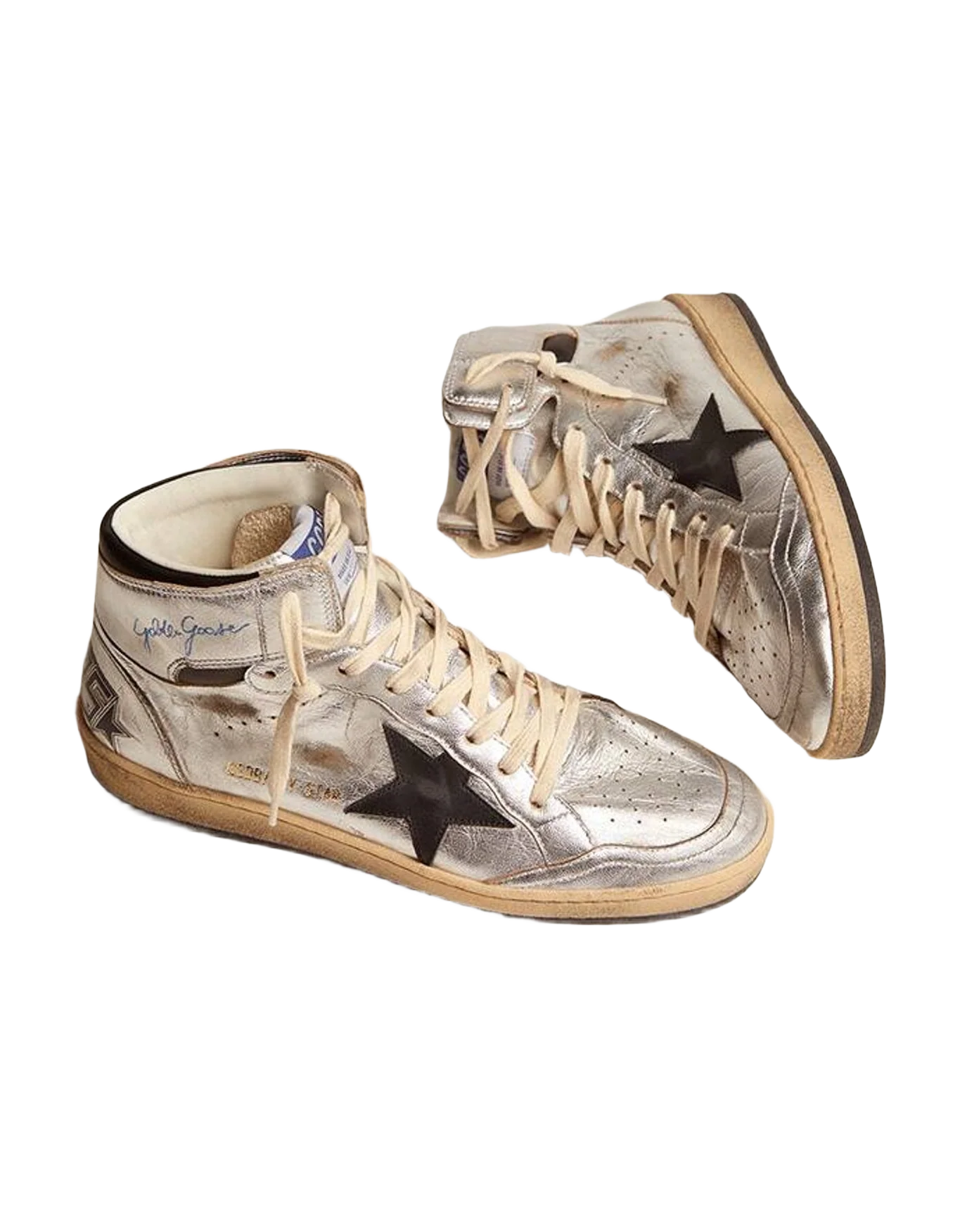 Women | Sky Star Metallic Leather with Leather Star | Silver x Black (V1) - Image 10
