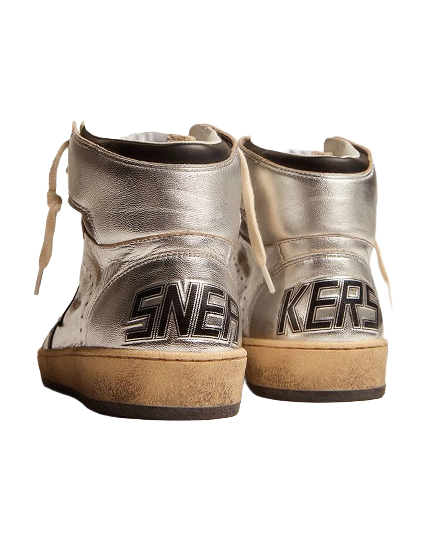 Women | Sky Star Metallic Leather with Leather Star | Silver x Black (V1) - Image 5