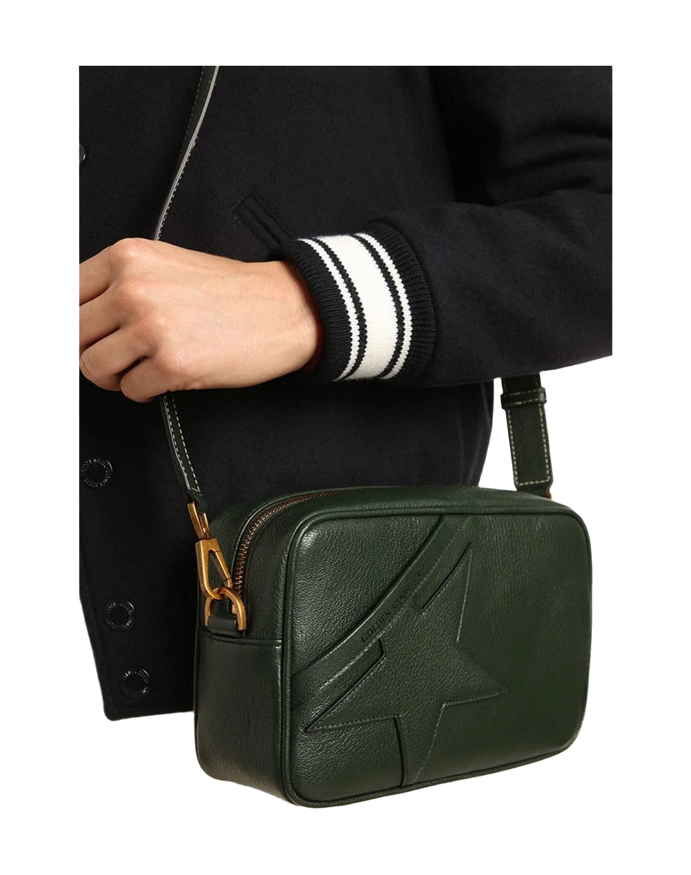 Women | Star Bag Dark Leather with Tone On Tone Star | Deep Green (V1) - Image 4