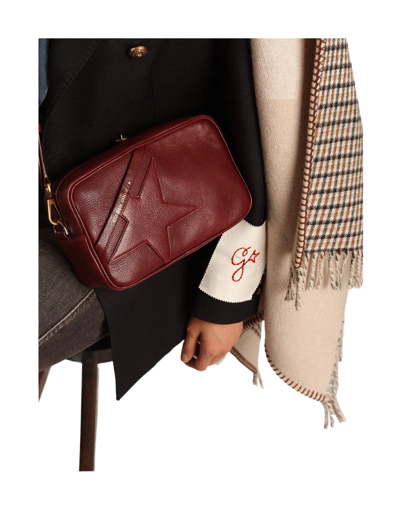 Women | Star Bag Leather with Tone On Tone Star | Burgundy (V1) - Image 5