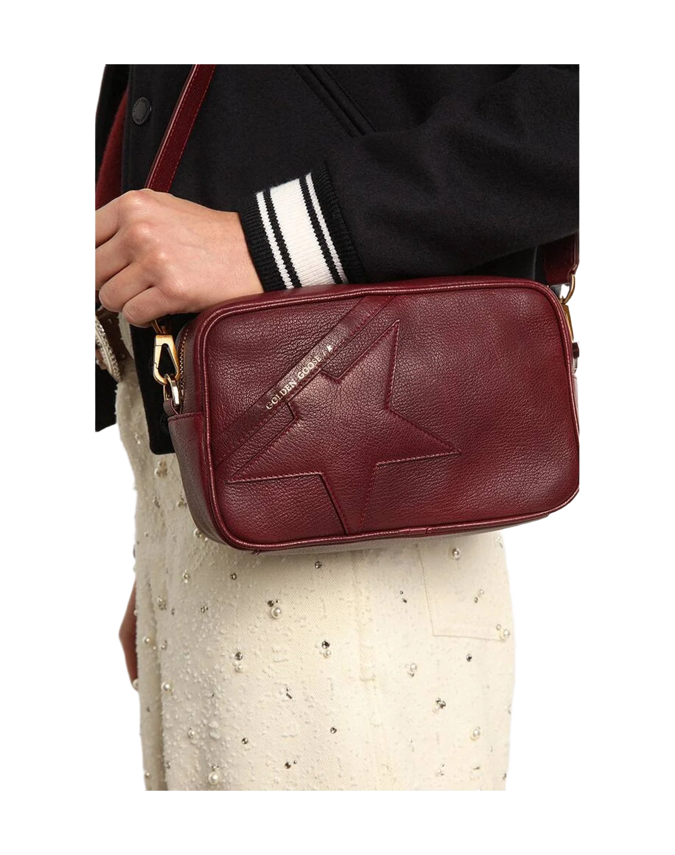 Women | Star Bag Leather with Tone On Tone Star | Burgundy (V1) - Image 7