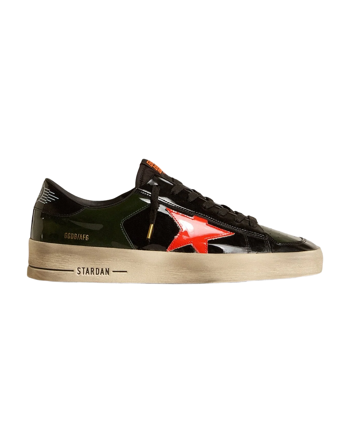 Women | Stardan Lab & Patent Leather with Star | Black x Green x Orange (V1) - Image 5